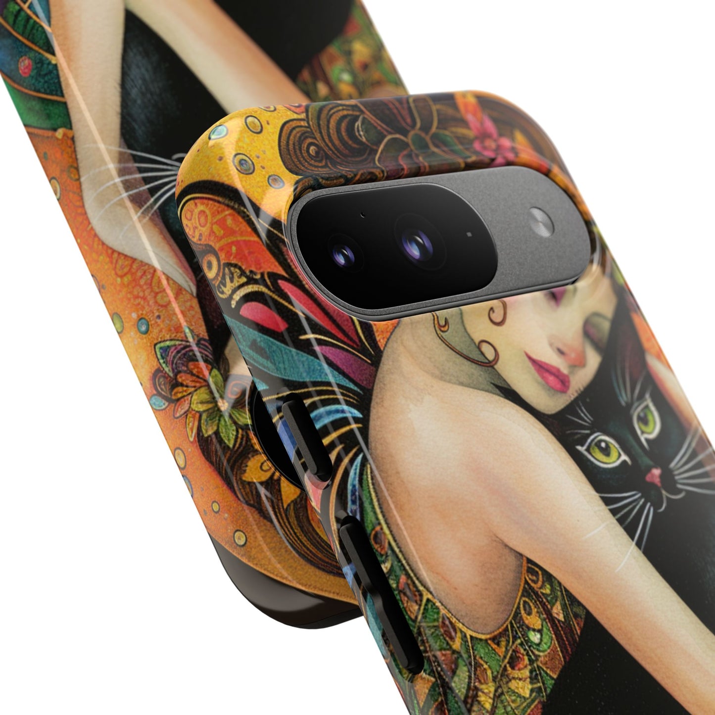Colorful Art Phone Case with Cat and Fairy Design, Phone Cover Gift for Cat Lovers, Unique Floral Case, Magical Design, Vibrant Phone [...]
