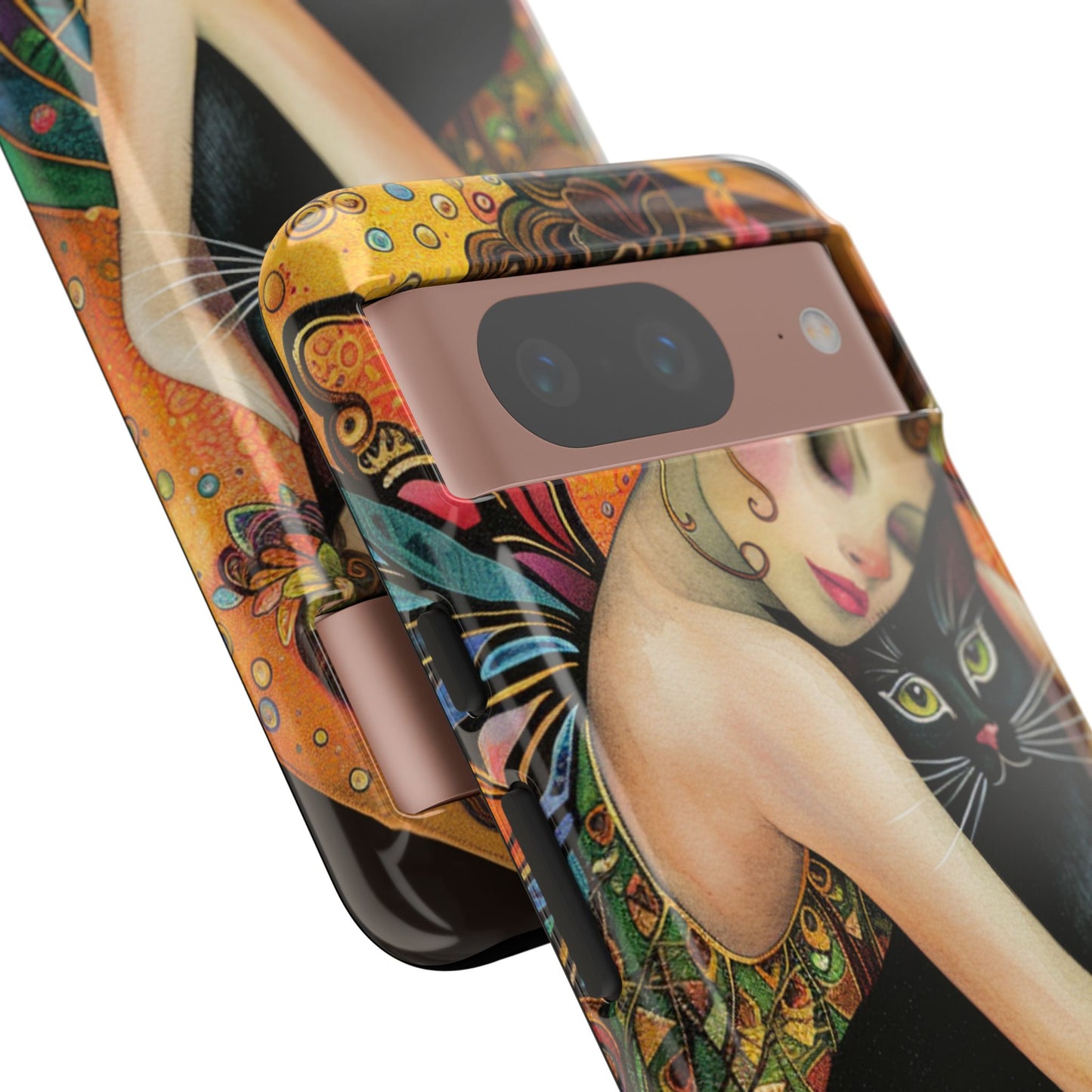 Colorful Art Phone Case with Cat and Fairy Design, Phone Cover Gift for Cat Lovers, Unique Floral Case, Magical Design, Vibrant Phone [...]