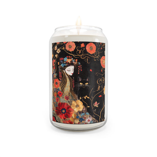 Geisha Cat Scented Soy Candles, Floral Home Decor, Eco-Friendly Gifts, Mindfulness, Relaxation, Meditation, Home Fragrance
