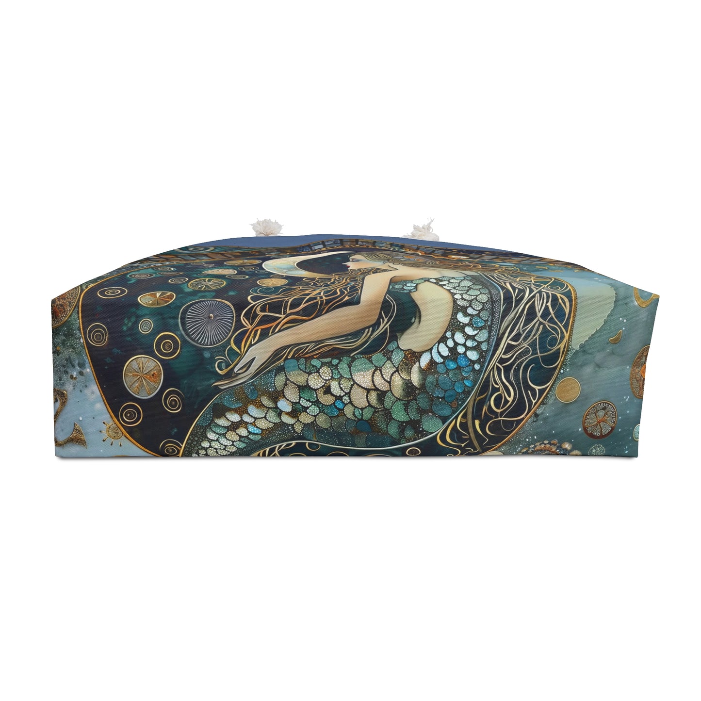 Moon Mermaid Bag Illustration Weekender Bag Nautical Celestial Tote