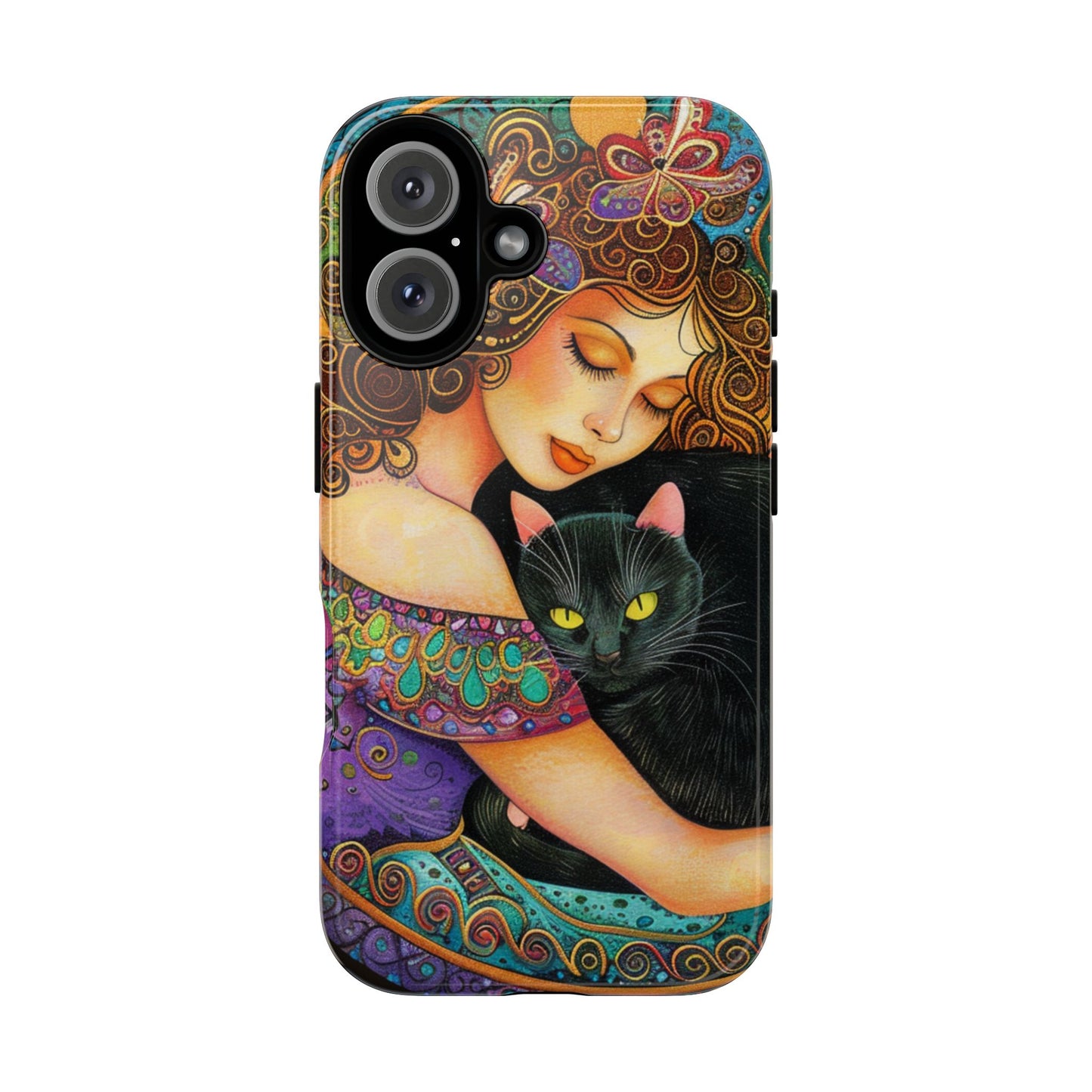 Colorful Cat Art Phone Case, Tough Phone Cover for Cat Lovers, Gift for Pet Owners, Artistic Mobile Case, Cute Cat Design