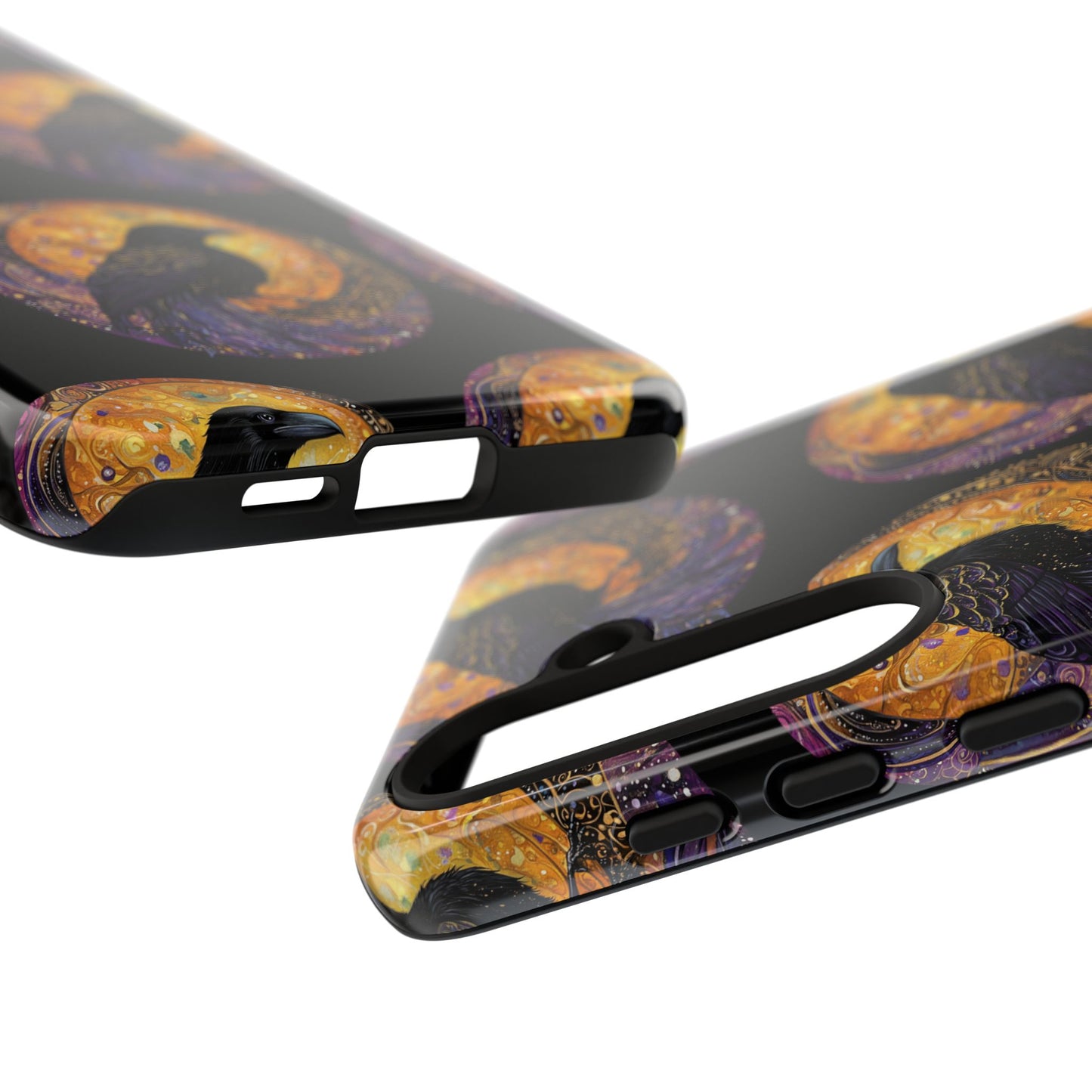 Raven Celestial Phone Case, Astrological Gift, Bird Lover Accessory, Tough Phone Cover, Gothic Aesthetic, Halloween Tech Decor