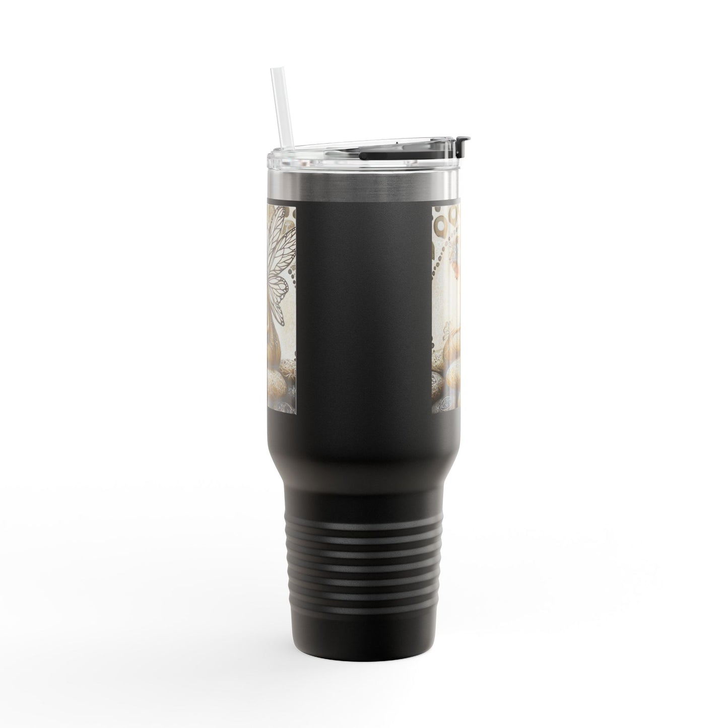 Good Fortune Stone Fairy Travel Mug, 40oz | Insulated Coffee Cup | Gifts for Nature Lovers | Boho Decor | Relaxation Gift
