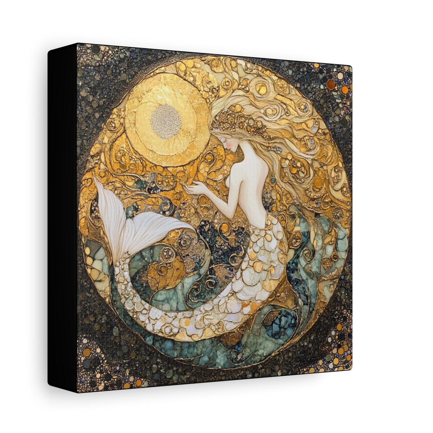 Elegant Mermaid Wall Art - Stretched Matte Canvas, Nautical Decor, Ocean Lover Gift, Home Decoration, Unique Mermaid Artwork