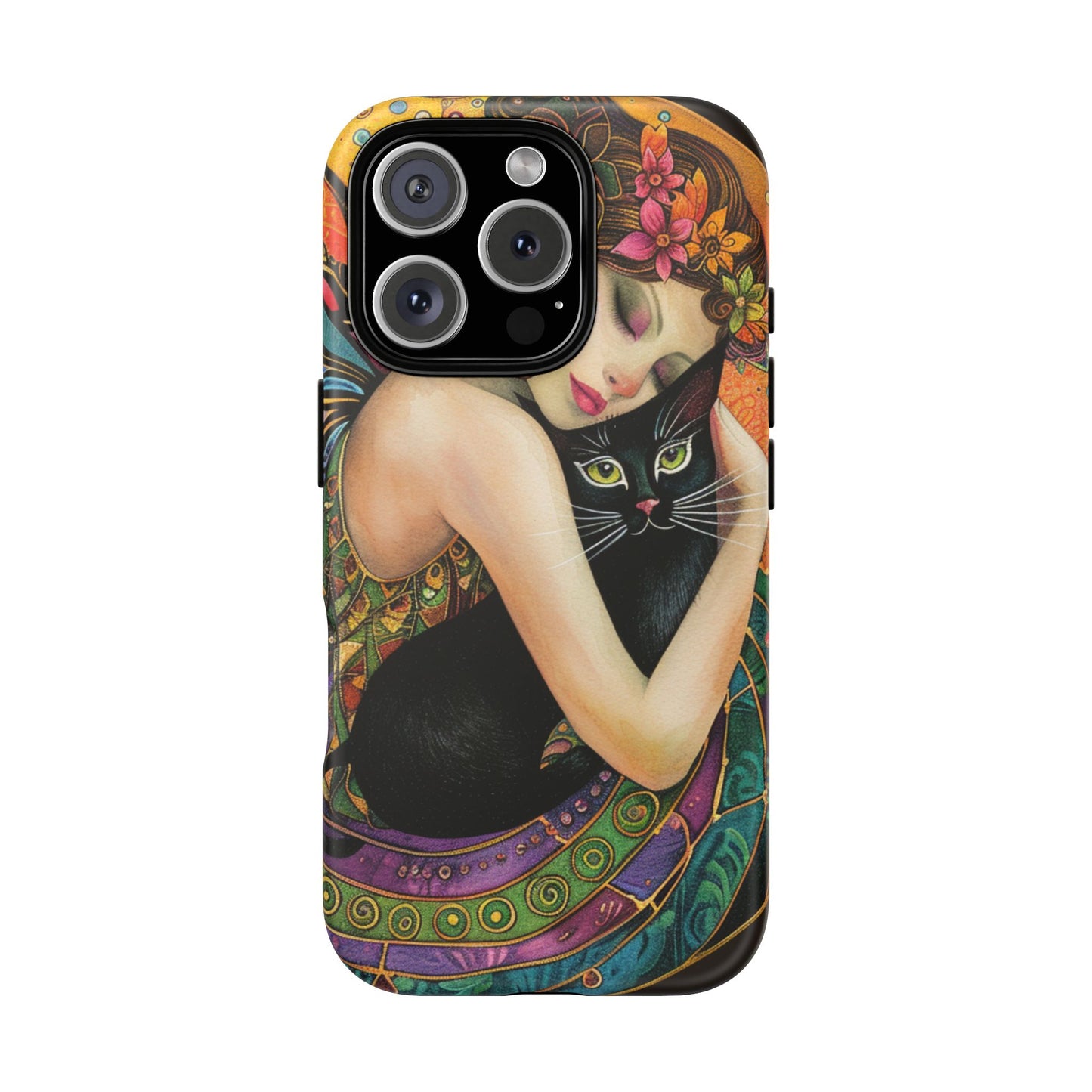Colorful Art Phone Case with Cat and Fairy Design, Phone Cover Gift for Cat Lovers, Unique Floral Case, Magical Design, Vibrant Phone [...]