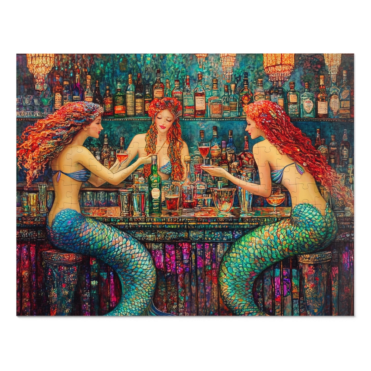 Mermaid Bar Gift Store Jigsaw Puzzle | 500-Piece Puzzle with Tin