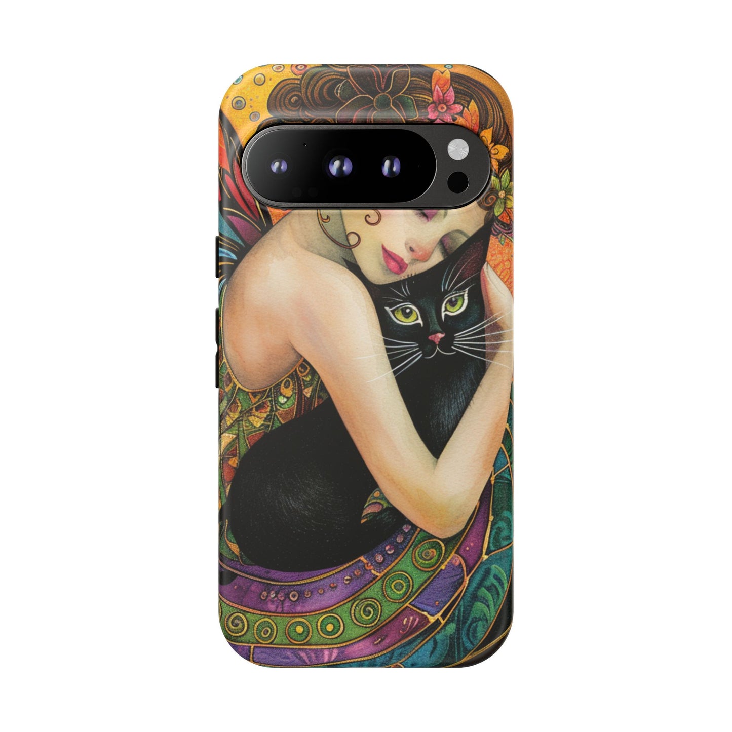 Colorful Art Phone Case with Cat and Fairy Design, Phone Cover Gift for Cat Lovers, Unique Floral Case, Magical Design, Vibrant Phone [...]