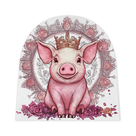 Princess Pig Crown Baby Beanie | Infant Hat, Cute Nursery Decor, Baby Shower Gift, Toddler Accessories, Seasonal Wear