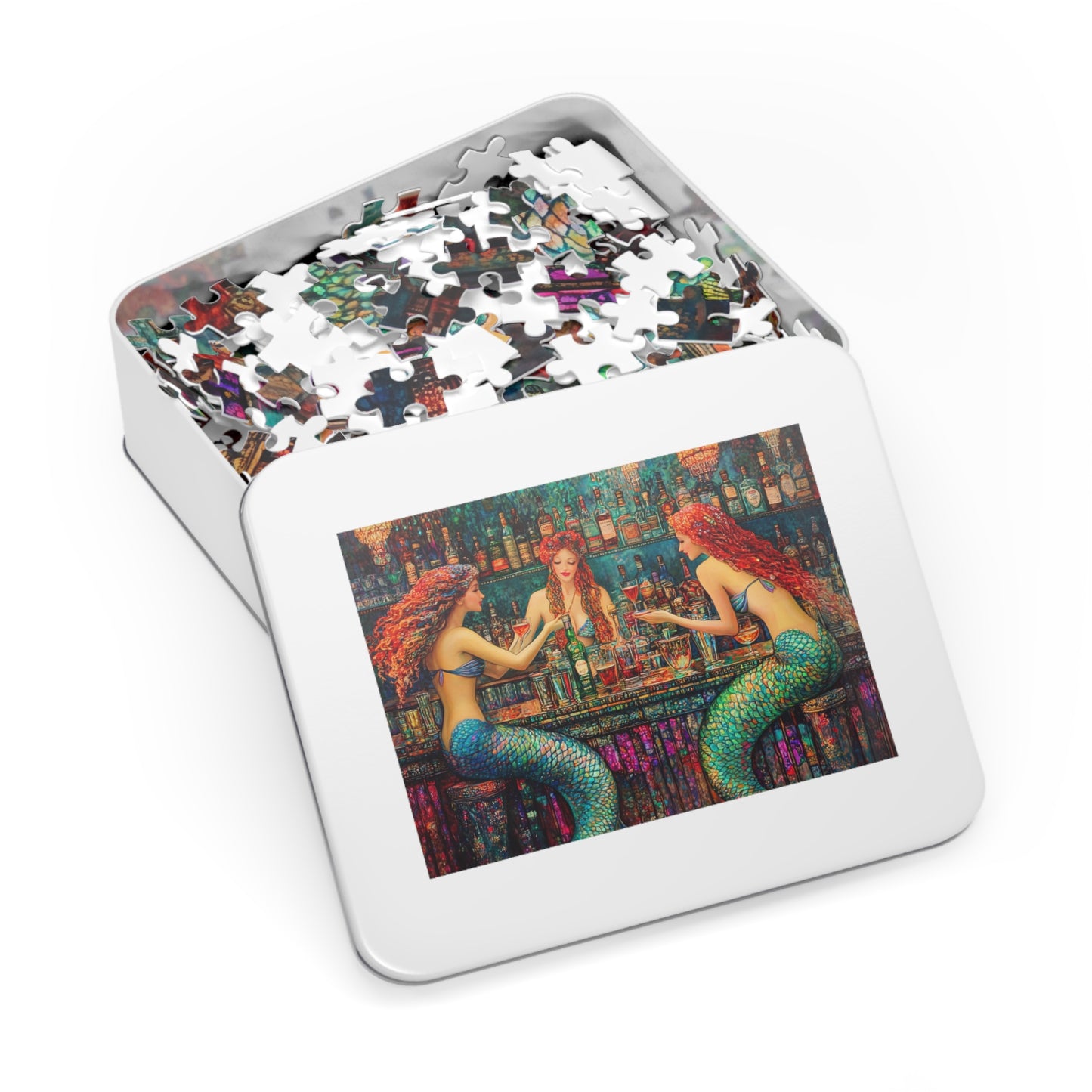 Mermaid Bar Gift Store Jigsaw Puzzle | 500-Piece Puzzle with Tin