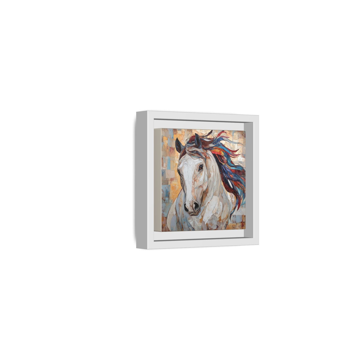 Colorful Mane Horse Matte Canvas Framed | Equine Wall Art