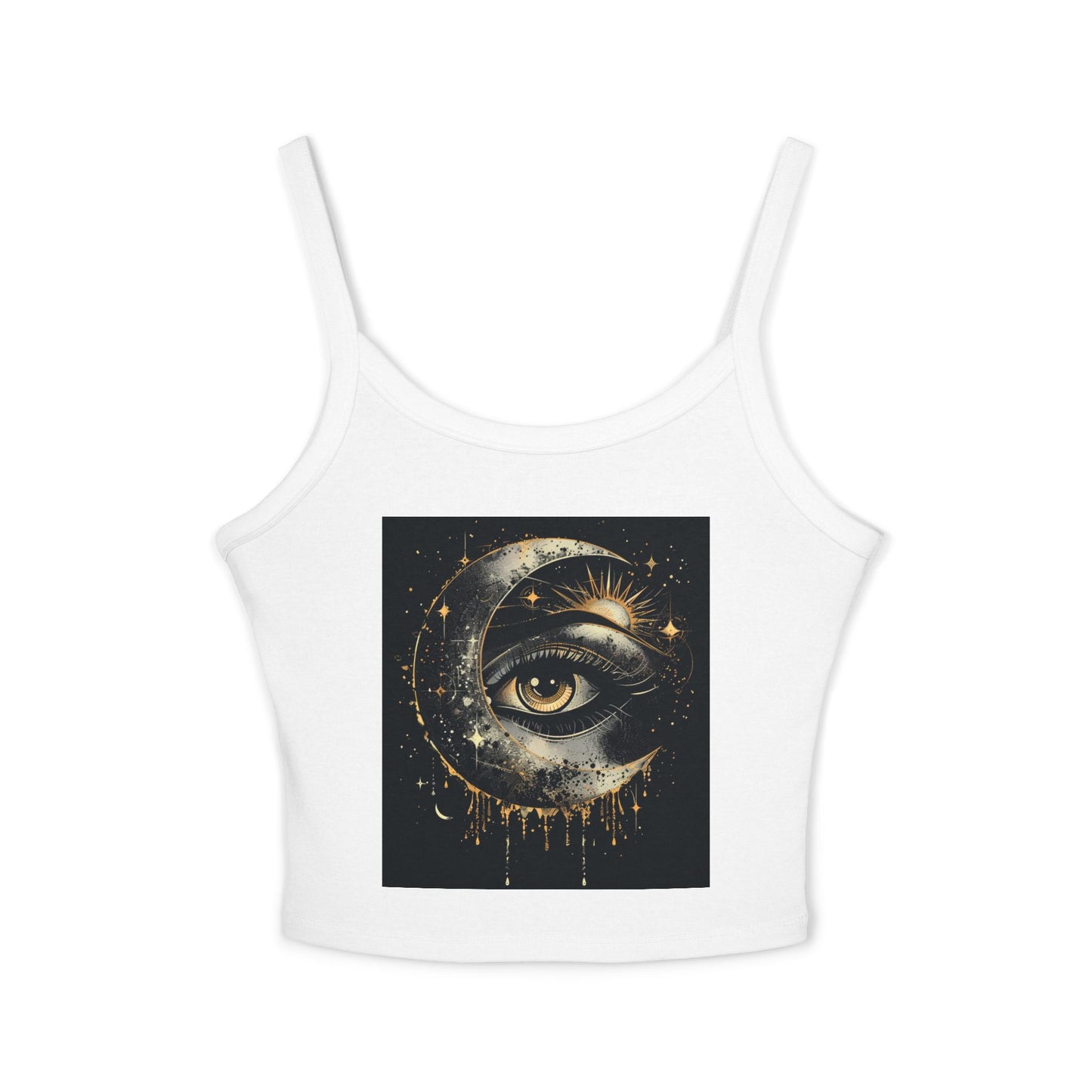 Celestial Eye Spaghetti Strap Tank Top, Astrology Tank, Boho Summer Fashion, Festival Wear, Cute Layering Top, Gift for Her