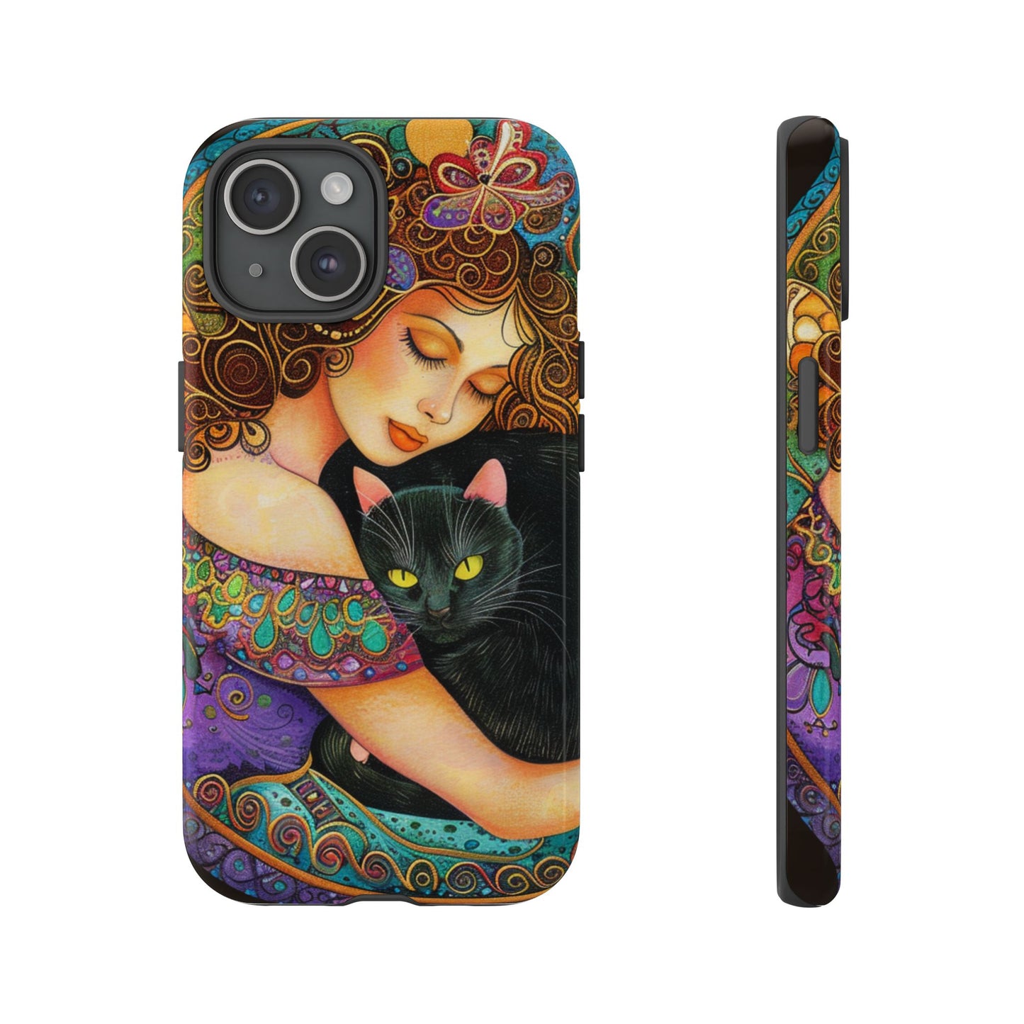 Colorful Cat Art Phone Case, Tough Phone Cover for Cat Lovers, Gift for Pet Owners, Artistic Mobile Case, Cute Cat Design
