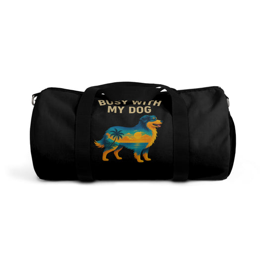 Busy With My Dog Duffel Bag | Aussie Lover Tropical Sunset