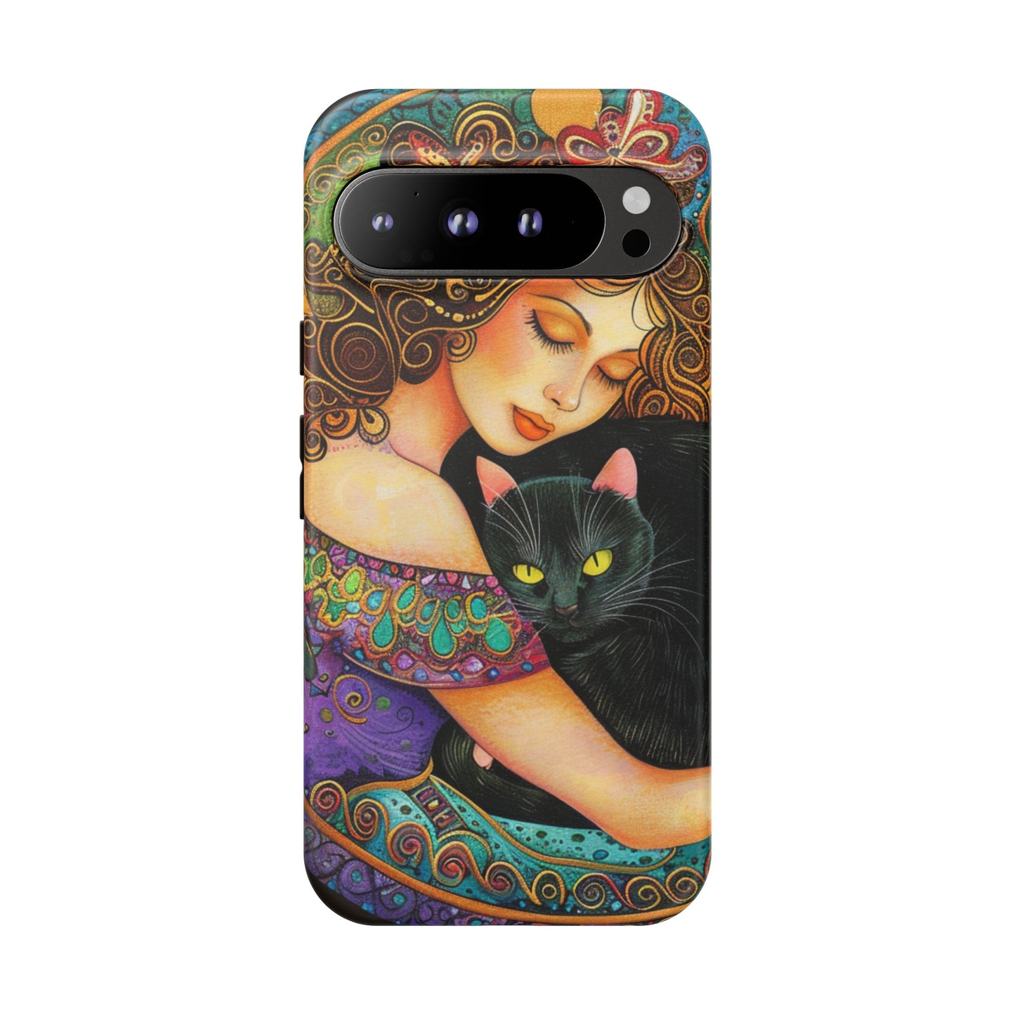 Colorful Cat Art Phone Case, Tough Phone Cover for Cat Lovers, Gift for Pet Owners, Artistic Mobile Case, Cute Cat Design
