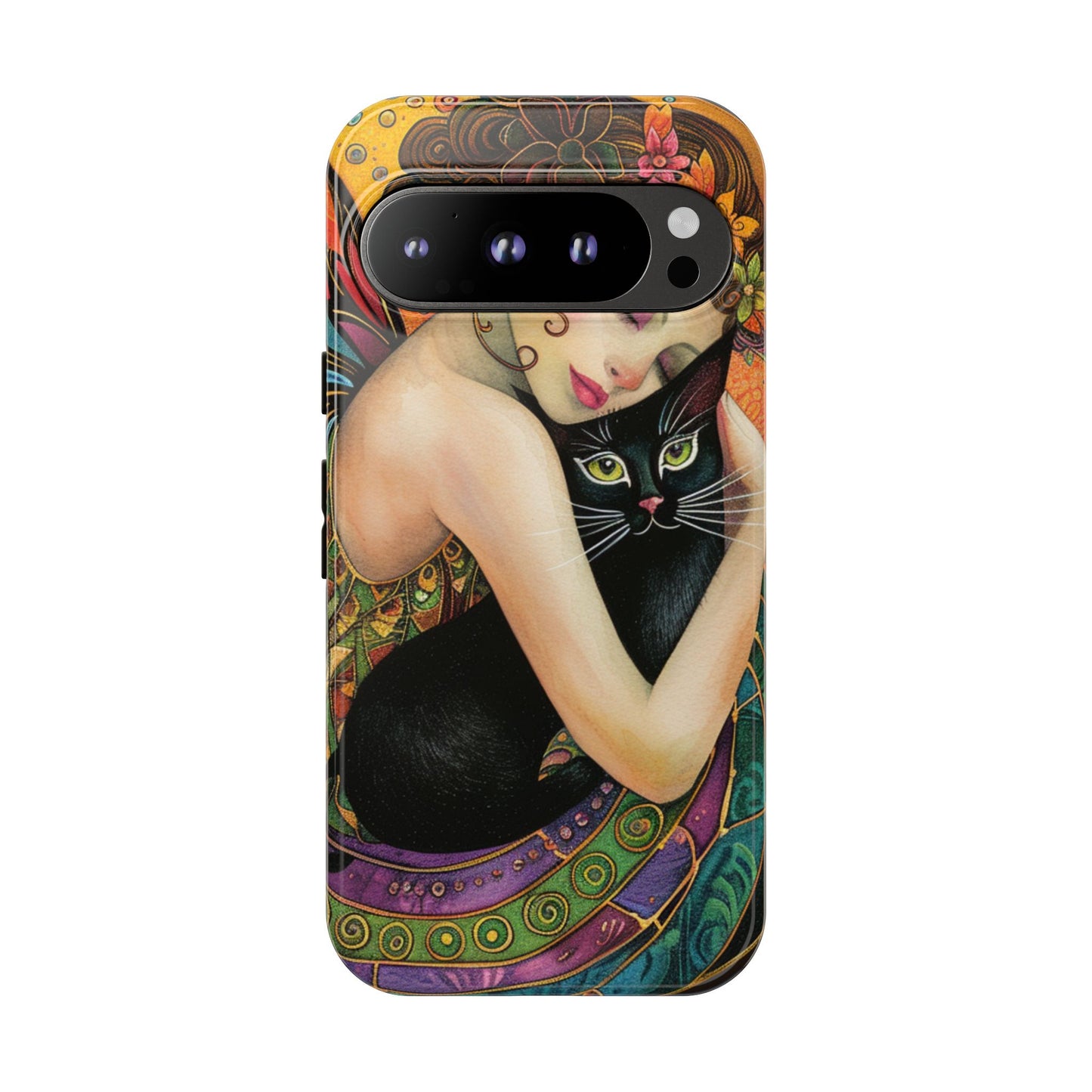 Colorful Art Phone Case with Cat and Fairy Design, Phone Cover Gift for Cat Lovers, Unique Floral Case, Magical Design, Vibrant Phone [...]