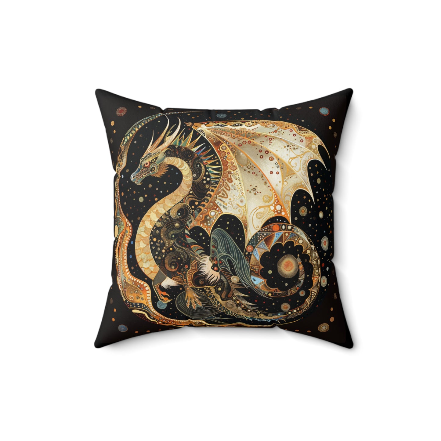 Celestial Dragon Print Pillow, Fantasy Home Decor, Throw Pillow, Cozy Living Room Accent, Unique Gift Idea
