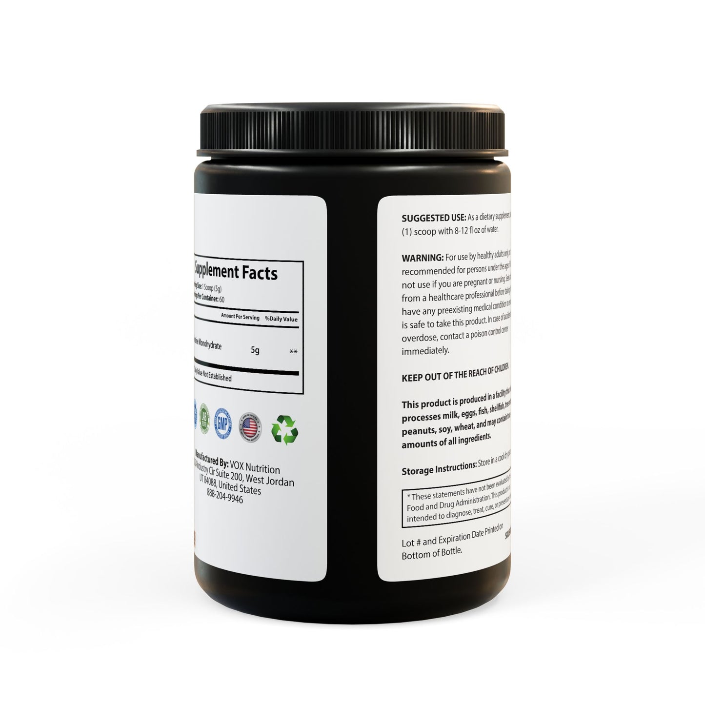 Creatine Monohydrate Supplement (300g, 10.58oz) Year of The Horse Illustration