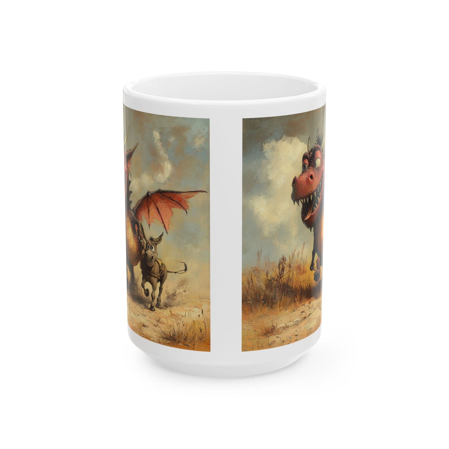 Dragon Ass Ceramic Mug - Whimsical Gift for Dragon Lovers, Unique Coffee Cup, Funny Tea Mug, Cute Dragon Artwork, Imaginary Creatures