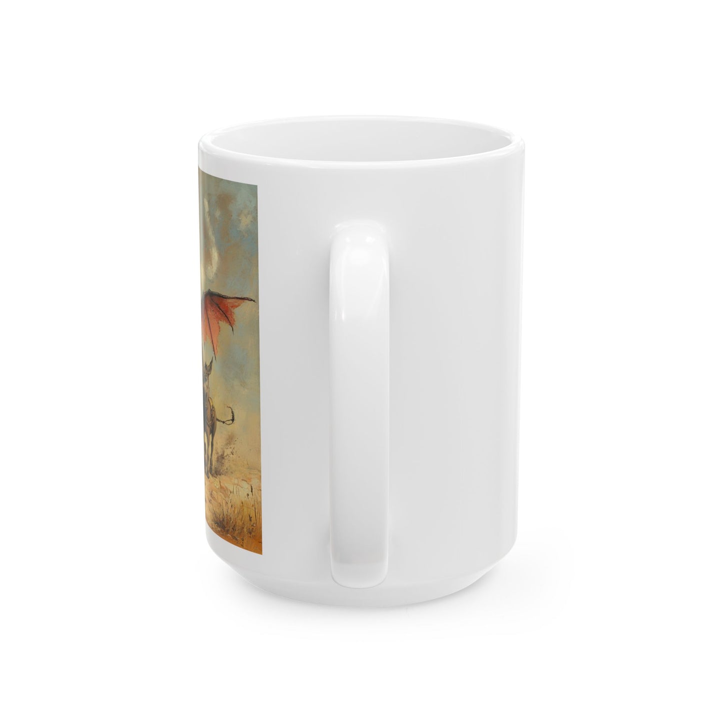 Dragon Ass Ceramic Mug - Whimsical Gift for Dragon Lovers, Unique Coffee Cup, Funny Tea Mug, Cute Dragon Artwork, Imaginary Creatures