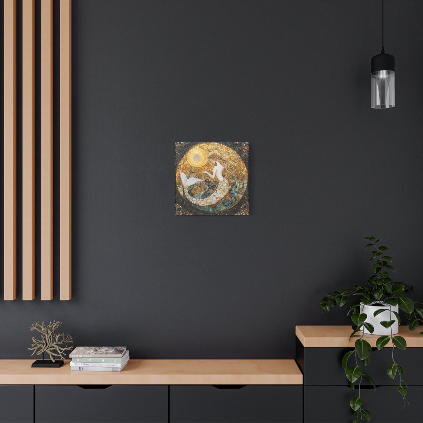 Elegant Mermaid Wall Art - Stretched Matte Canvas, Nautical Decor, Ocean Lover Gift, Home Decoration, Unique Mermaid Artwork