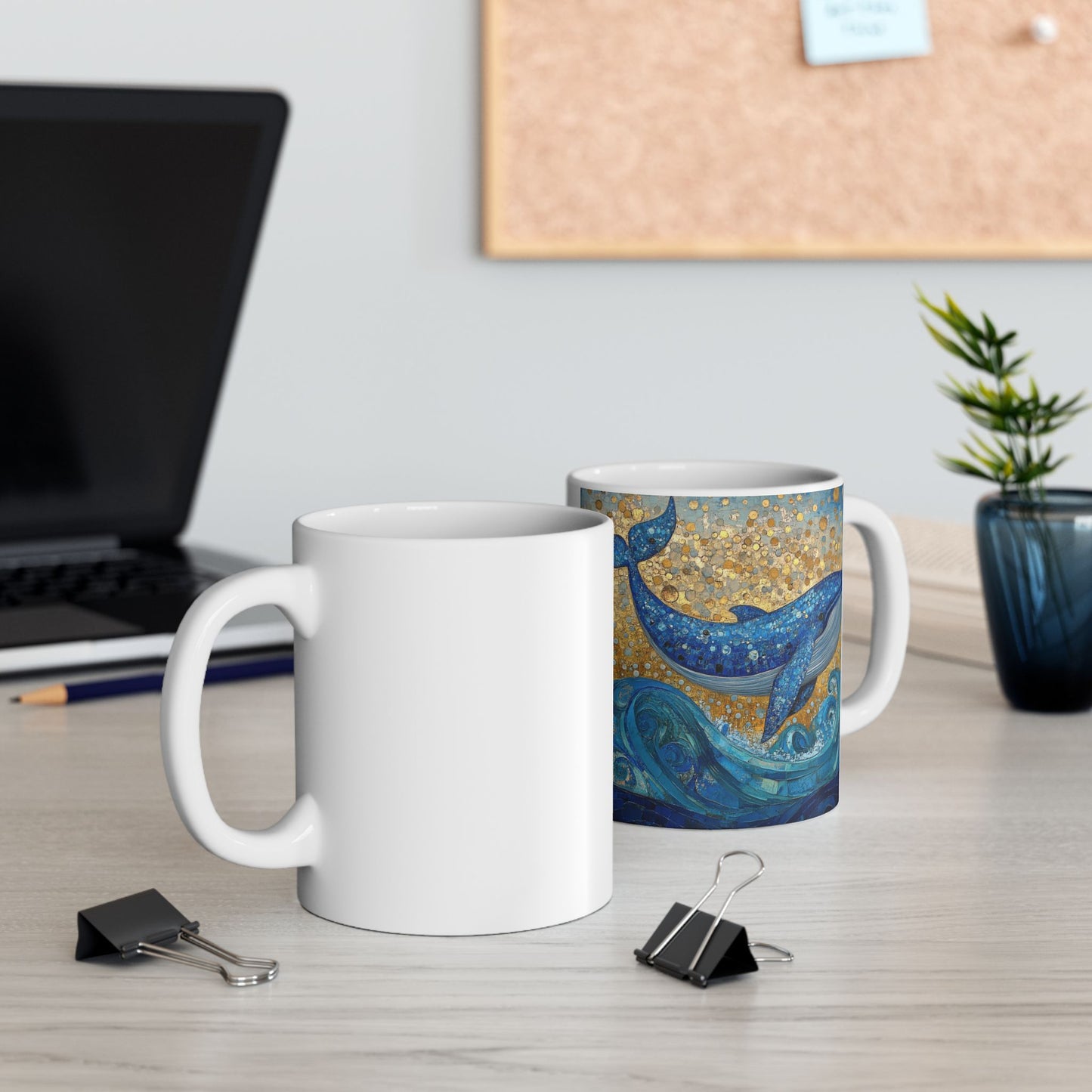 Ceramic Whale Art Mug | Ocean Lover Gift | 11oz & 15oz | Unique Whale Design | Coffee Cup for Nature Enthusiasts, Whale Decor, Sea Life