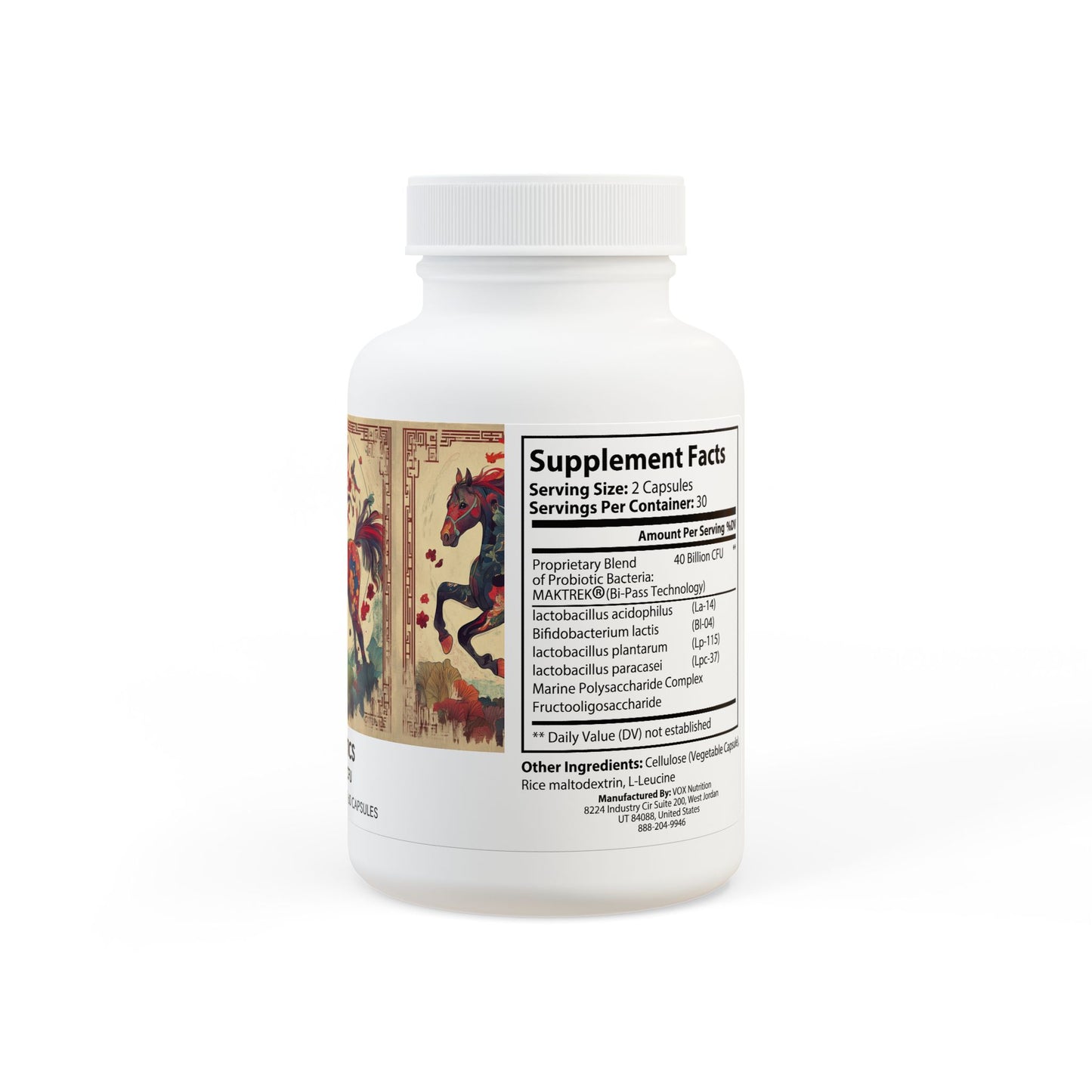 Probiotics Supplement (60 Capsules) Year of The Fire Horse Illustration