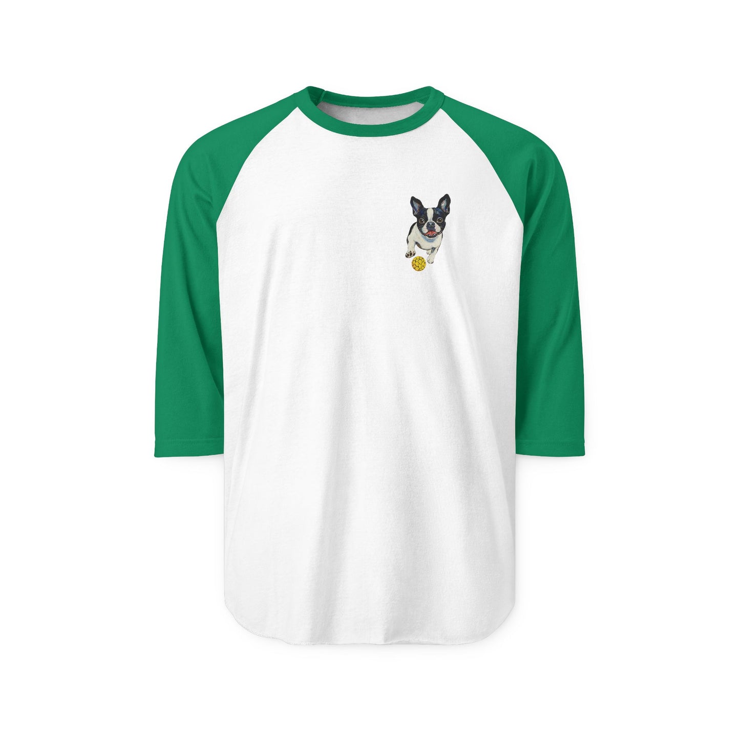 Pickle Ball Boston Terrier Unisex Three-Quarter Sleeve Raglan Shirt