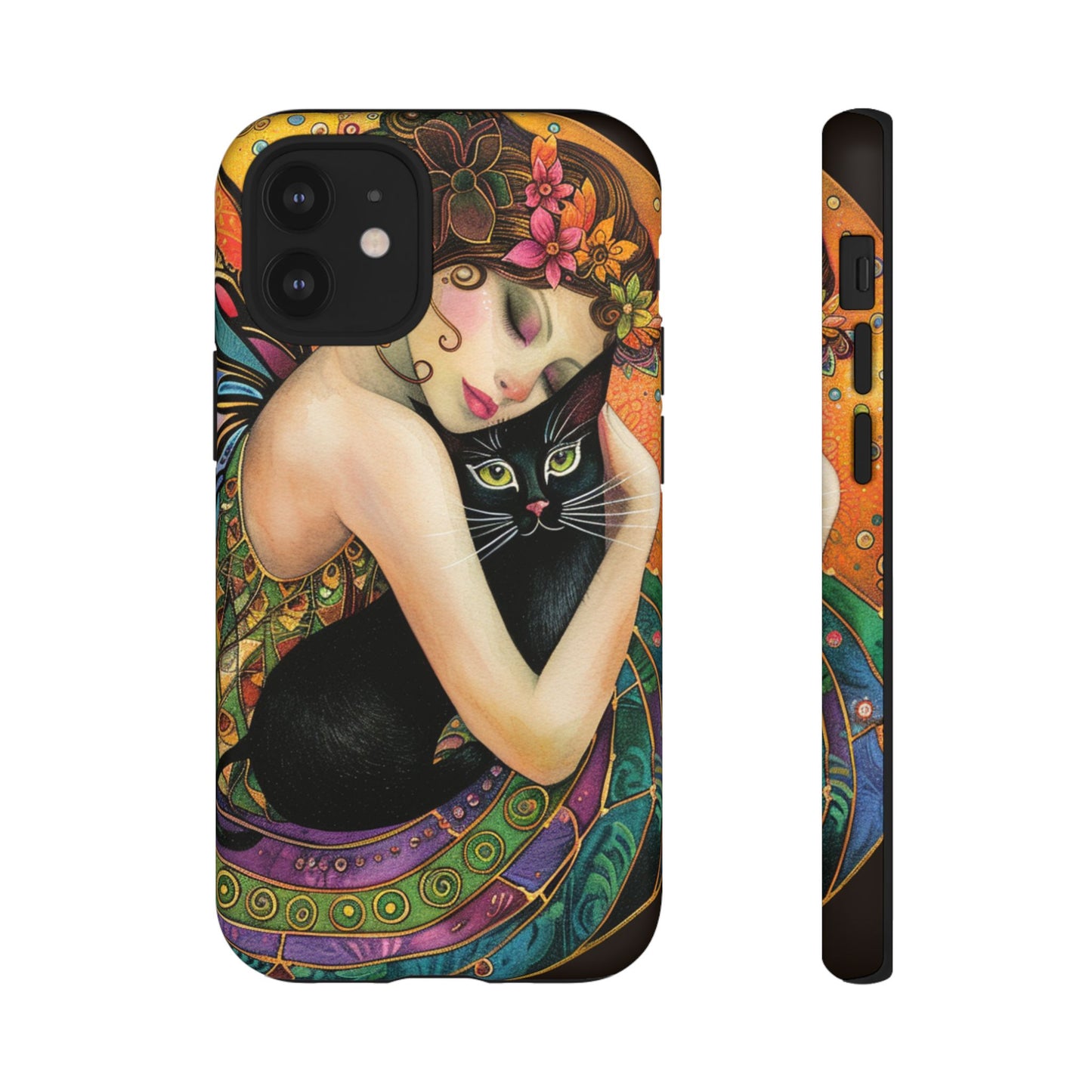 Colorful Art Phone Case with Cat and Fairy Design, Phone Cover Gift for Cat Lovers, Unique Floral Case, Magical Design, Vibrant Phone [...]
