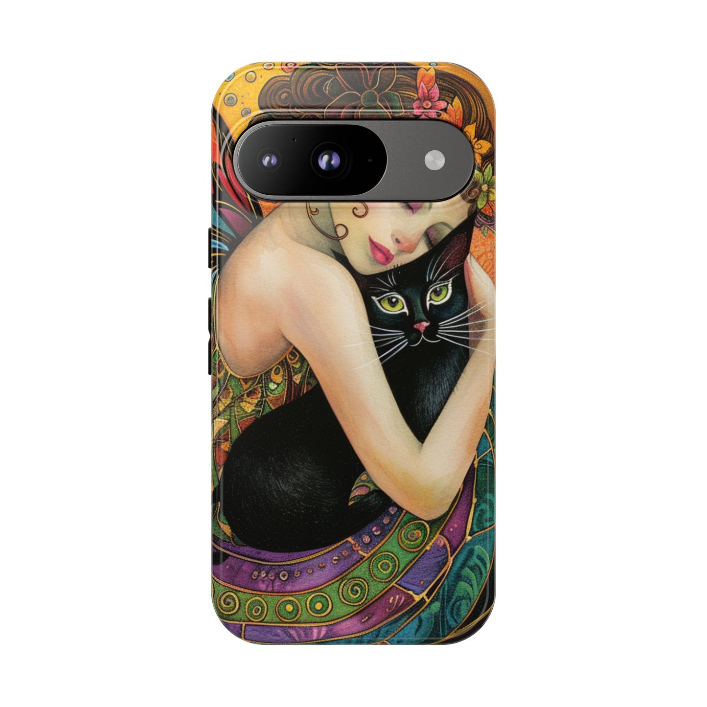 Colorful Art Phone Case with Cat and Fairy Design, Phone Cover Gift for Cat Lovers, Unique Floral Case, Magical Design, Vibrant Phone [...]
