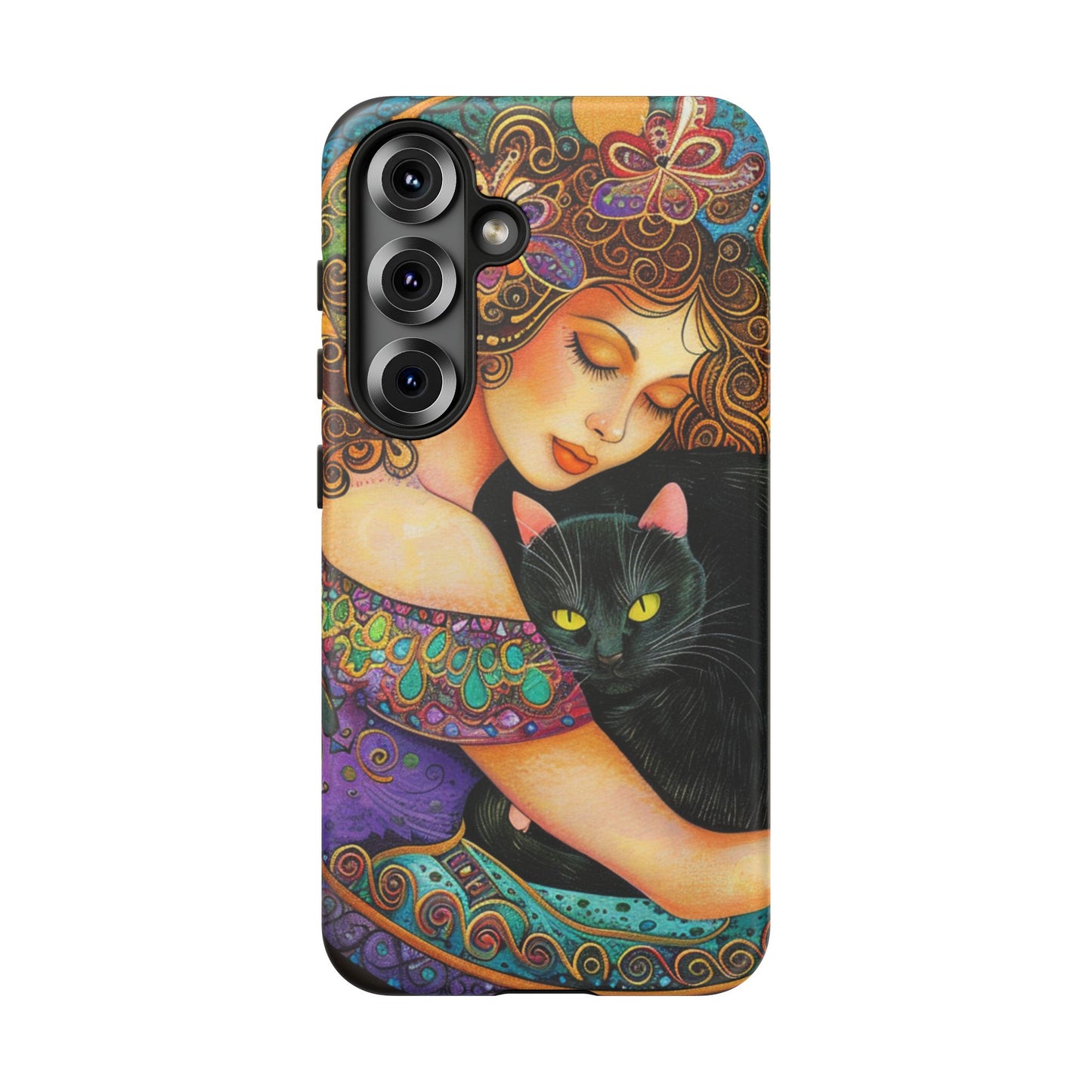 Colorful Cat Art Phone Case, Tough Phone Cover for Cat Lovers, Gift for Pet Owners, Artistic Mobile Case, Cute Cat Design