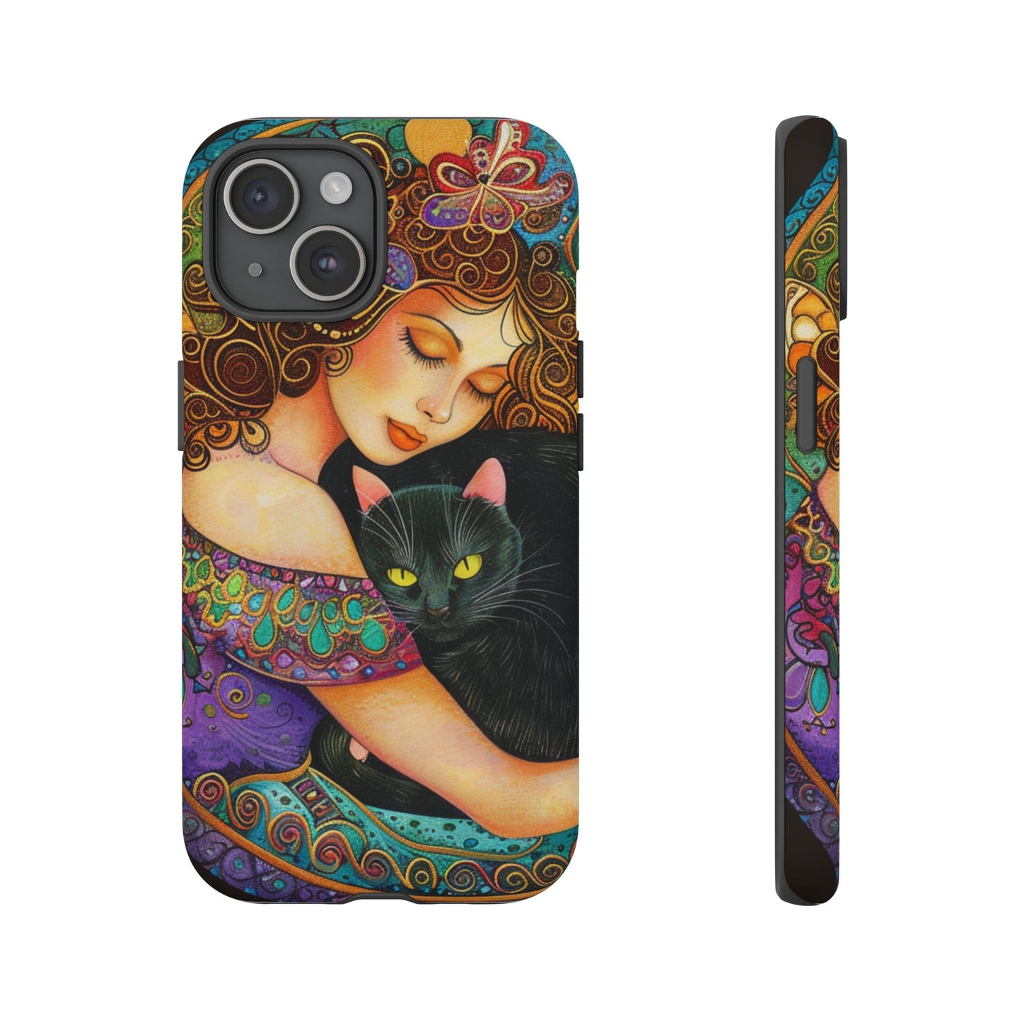 Colorful Cat Art Phone Case, Tough Phone Cover for Cat Lovers, Gift for Pet Owners, Artistic Mobile Case, Cute Cat Design