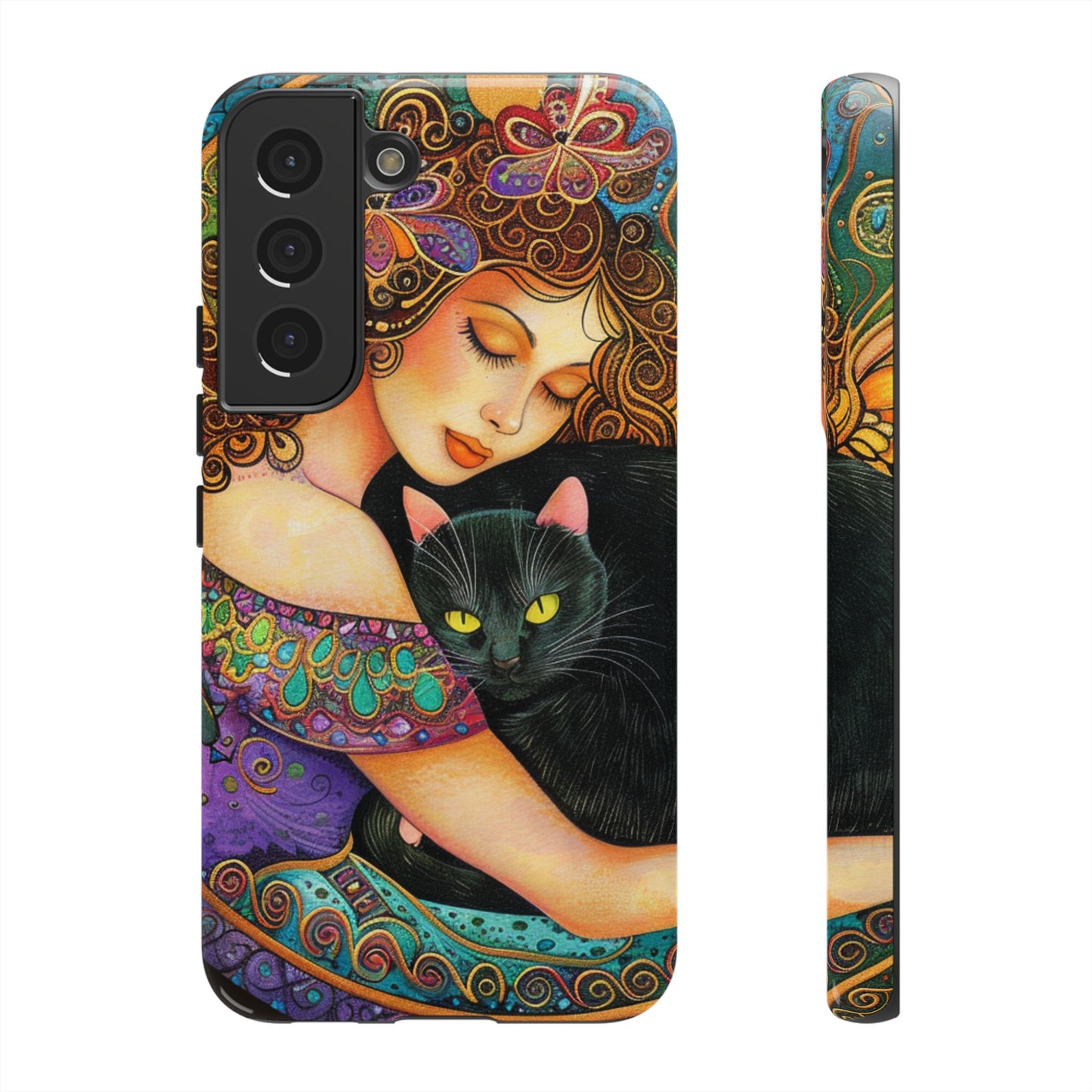 Colorful Cat Art Phone Case, Tough Phone Cover for Cat Lovers, Gift for Pet Owners, Artistic Mobile Case, Cute Cat Design