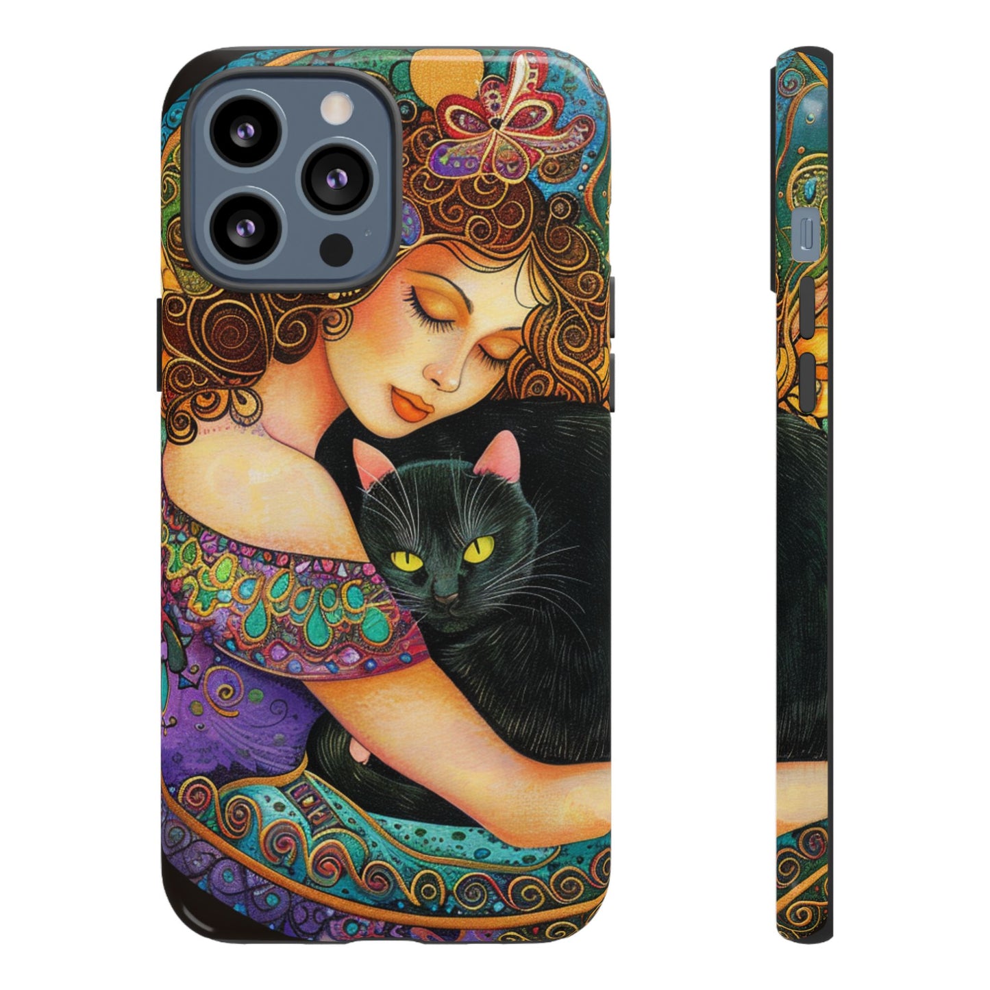 Colorful Cat Art Phone Case, Tough Phone Cover for Cat Lovers, Gift for Pet Owners, Artistic Mobile Case, Cute Cat Design