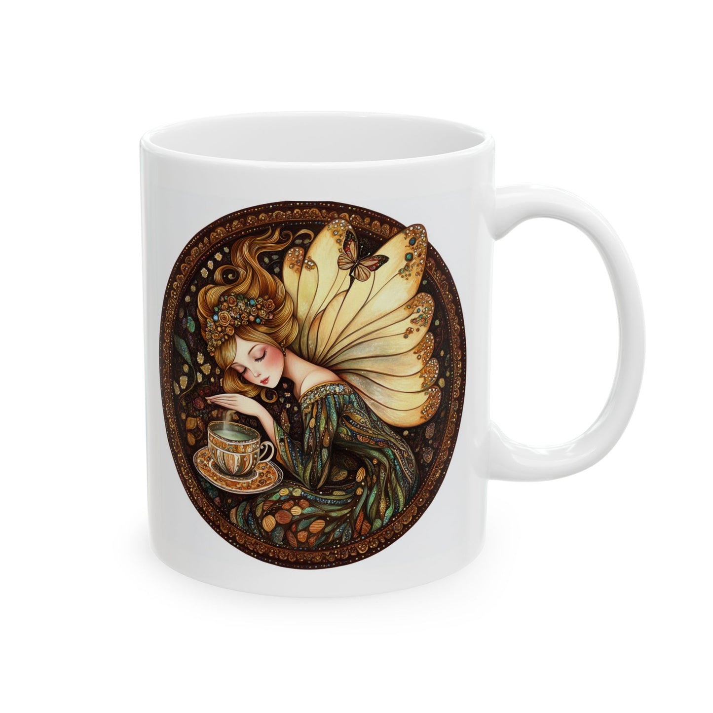 Tea Time Fairy Collection, "Green Tea", Coffee Lover Gift, Unique Tea Mug, Eco-Friendly Cup, Birthday, Housewarming, Boho Decor