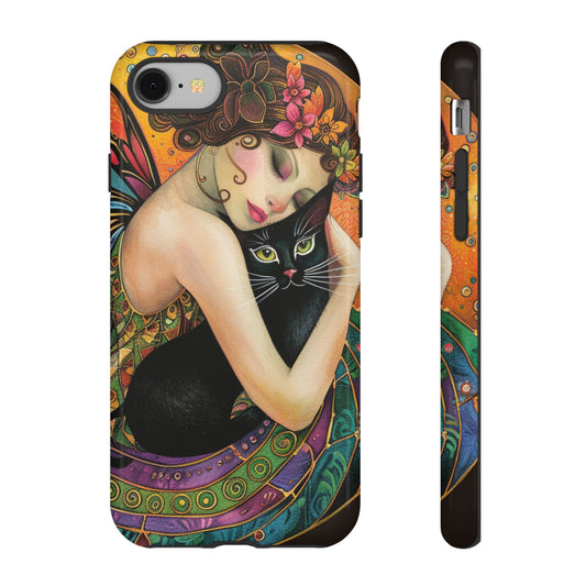 Colorful Art Phone Case with Cat and Fairy Design, Phone Cover Gift for Cat Lovers, Unique Floral Case, Magical Design, Vibrant Phone [...]