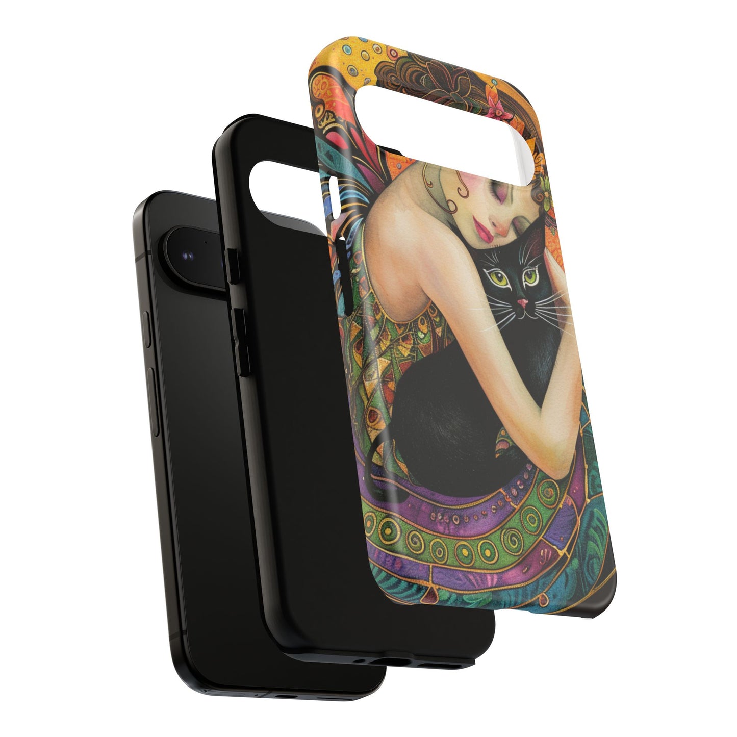 Colorful Art Phone Case with Cat and Fairy Design, Phone Cover Gift for Cat Lovers, Unique Floral Case, Magical Design, Vibrant Phone [...]