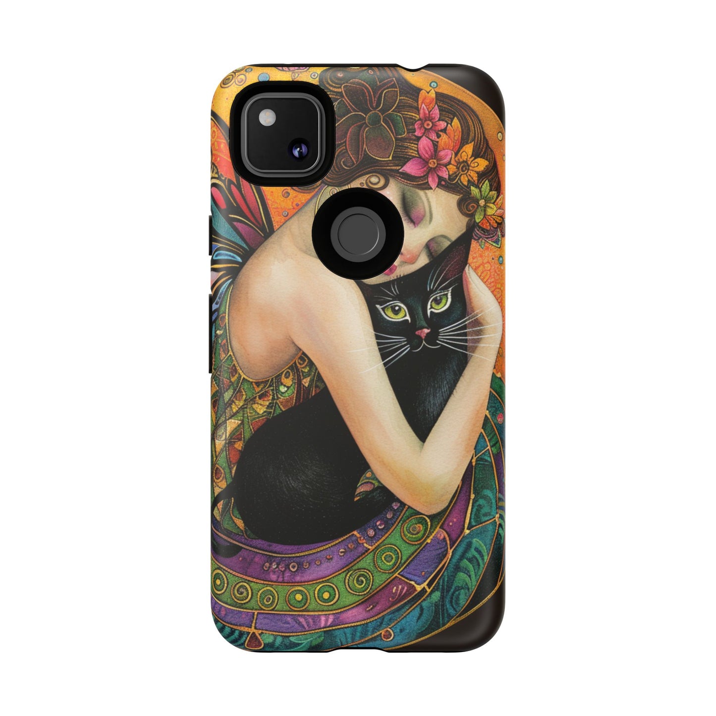Colorful Art Phone Case with Cat and Fairy Design, Phone Cover Gift for Cat Lovers, Unique Floral Case, Magical Design, Vibrant Phone [...]