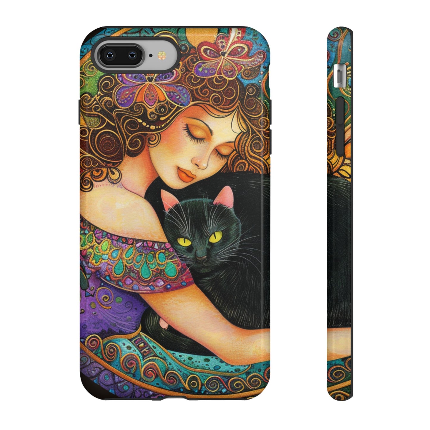 Colorful Cat Art Phone Case, Tough Phone Cover for Cat Lovers, Gift for Pet Owners, Artistic Mobile Case, Cute Cat Design