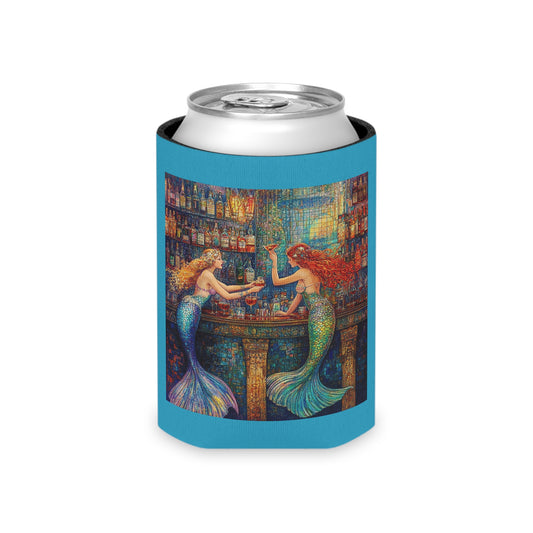 Mermaid "Barmaids" Can Cooler, Vibrant Drink Insulator, Summer Barbecue Essential, Fun Beach Party Accessory