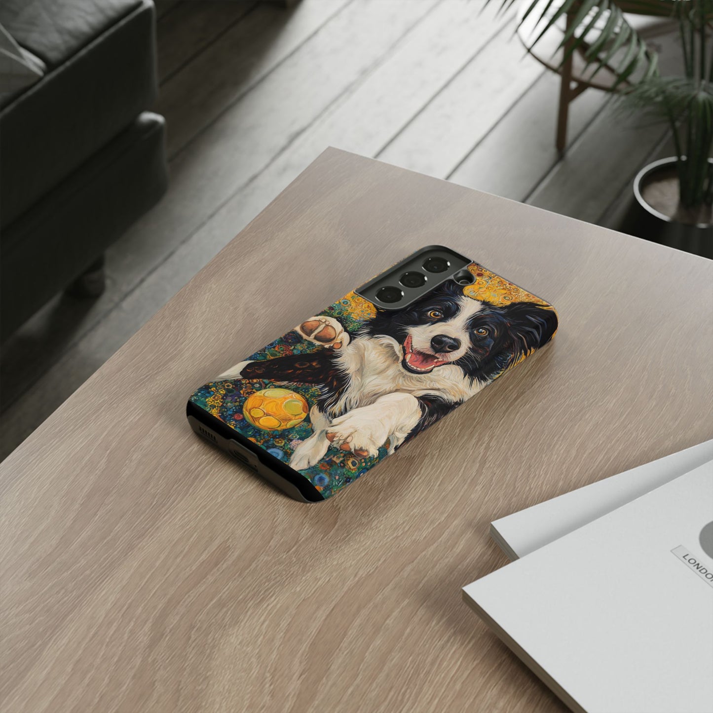 Border Collie Phone Case, Tough Cases, Pet Gifts, Customized Dog Accessories, Dog Mom Gift, Colorful Animal Artwork