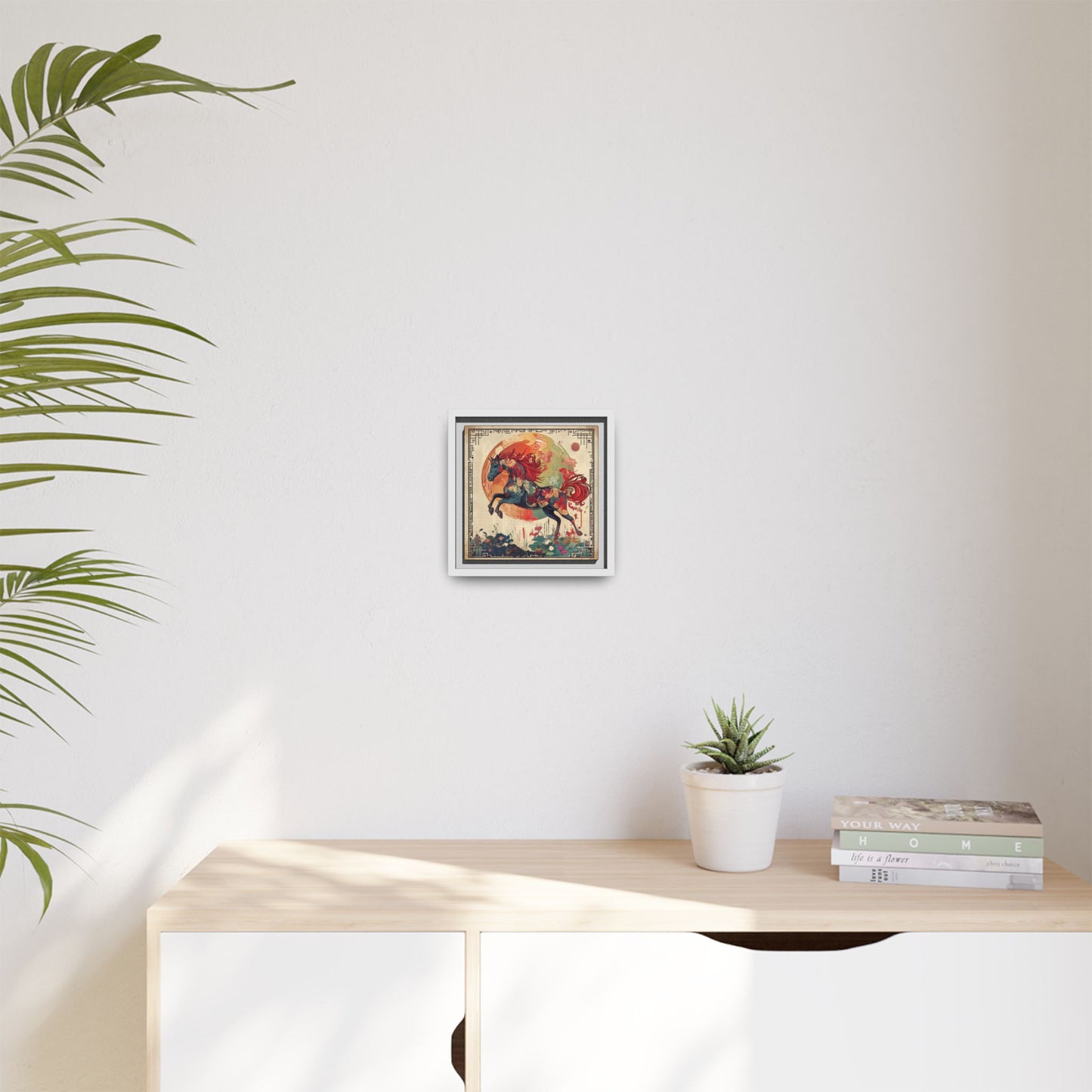 Fire Horse Year Matte Canvas Framed Print