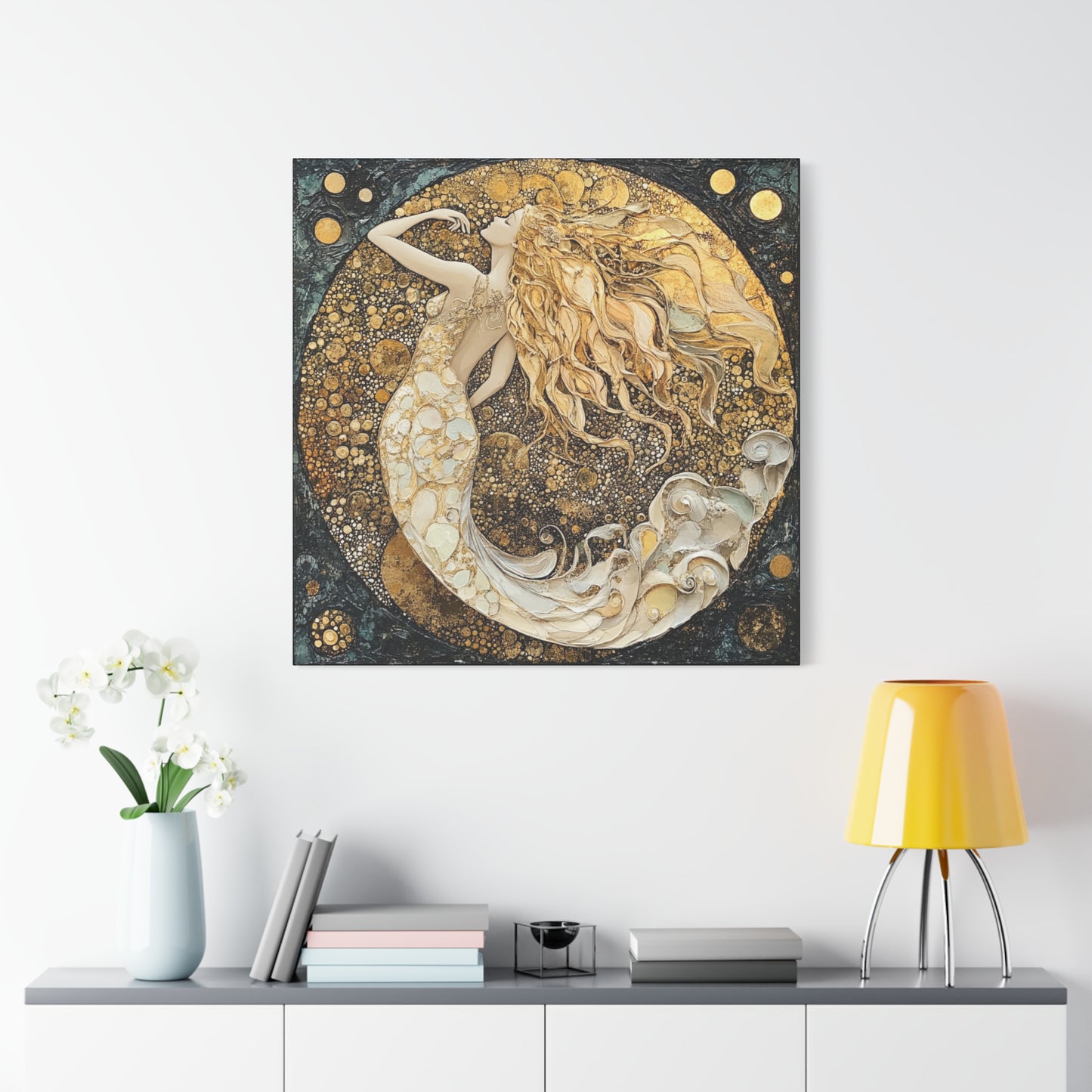 Elegant Mermaid Canvas Art, Home Decor, Wall Art, Gift for Her, Coastal Vibes, Housewarming Gift