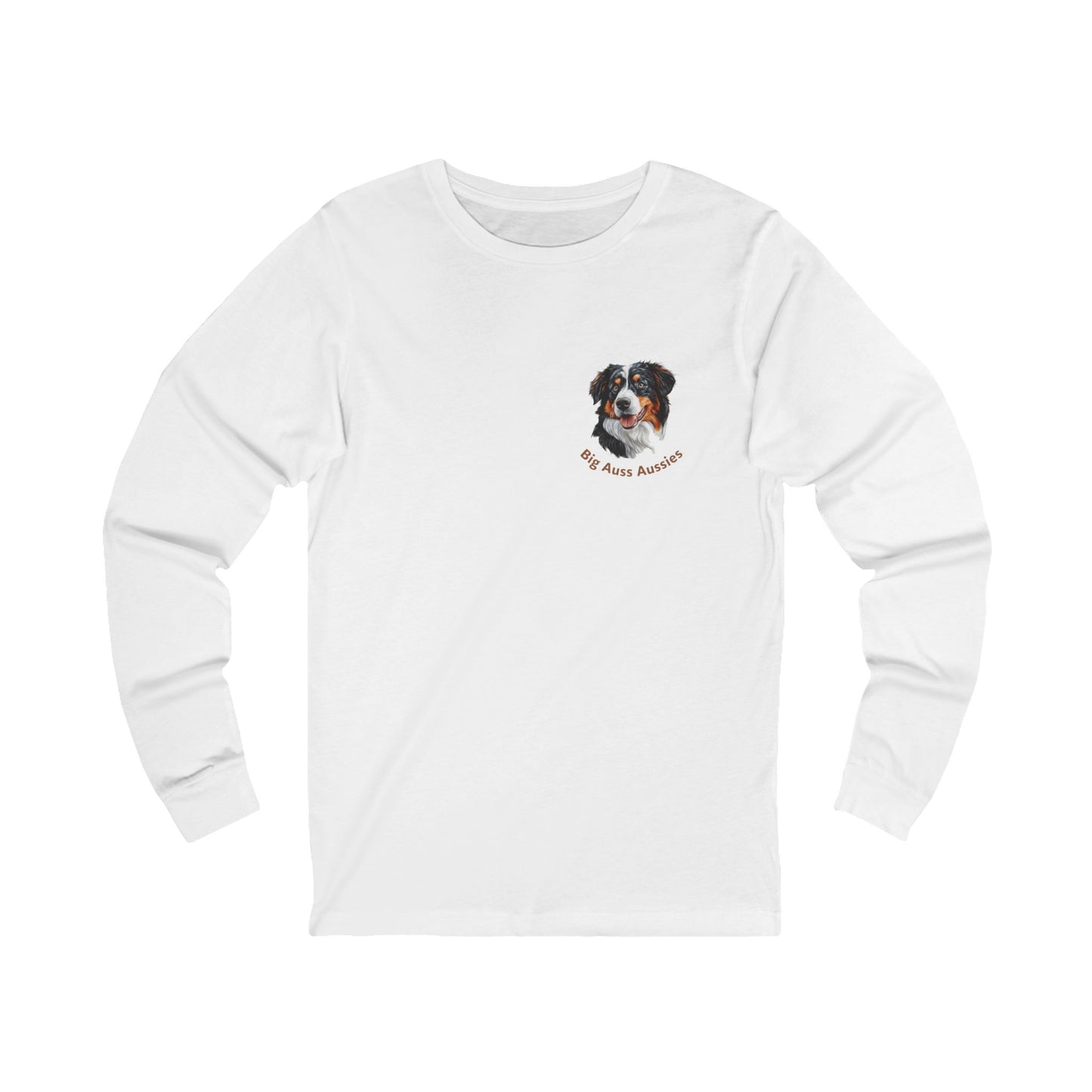 Big Auss Aussie Long Sleeve Tee, Unisex Jersey T-Shirt Tri Color Australian Shepherd