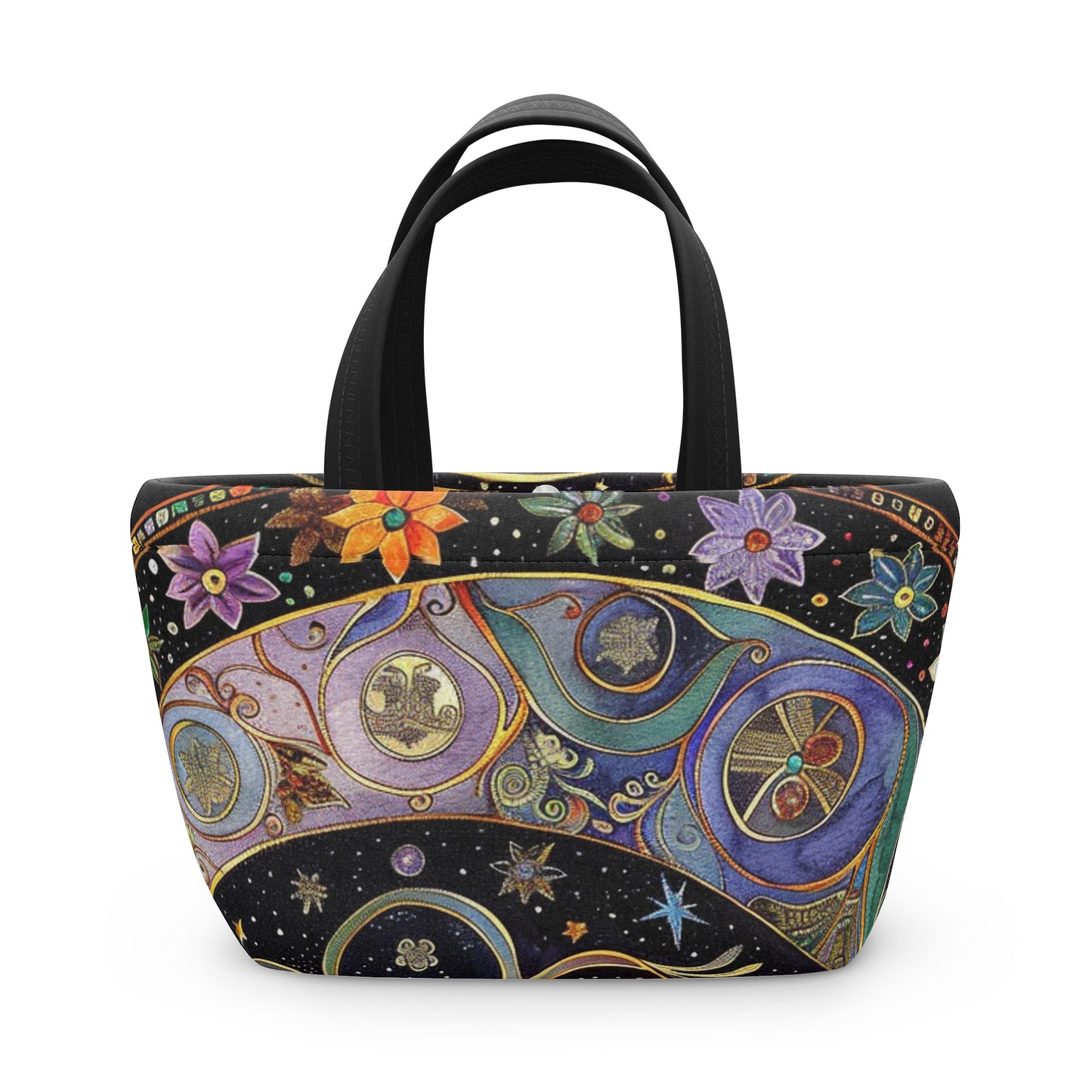 Cosmic Celestial Lunch Bag - Stylish Tote for Work, School, or Picnic, Astrology Gift, Starry Design, Reusable Lunch Tote