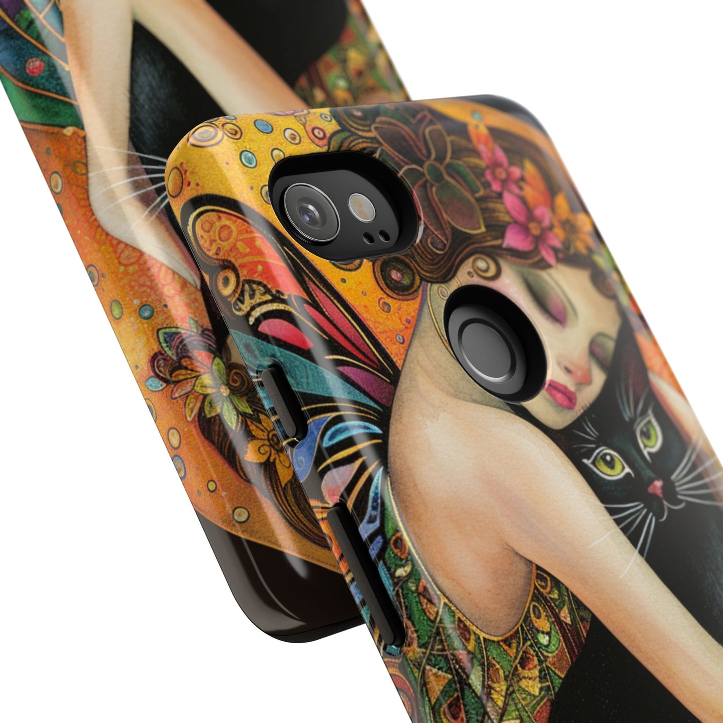 Colorful Art Phone Case with Cat and Fairy Design, Phone Cover Gift for Cat Lovers, Unique Floral Case, Magical Design, Vibrant Phone [...]