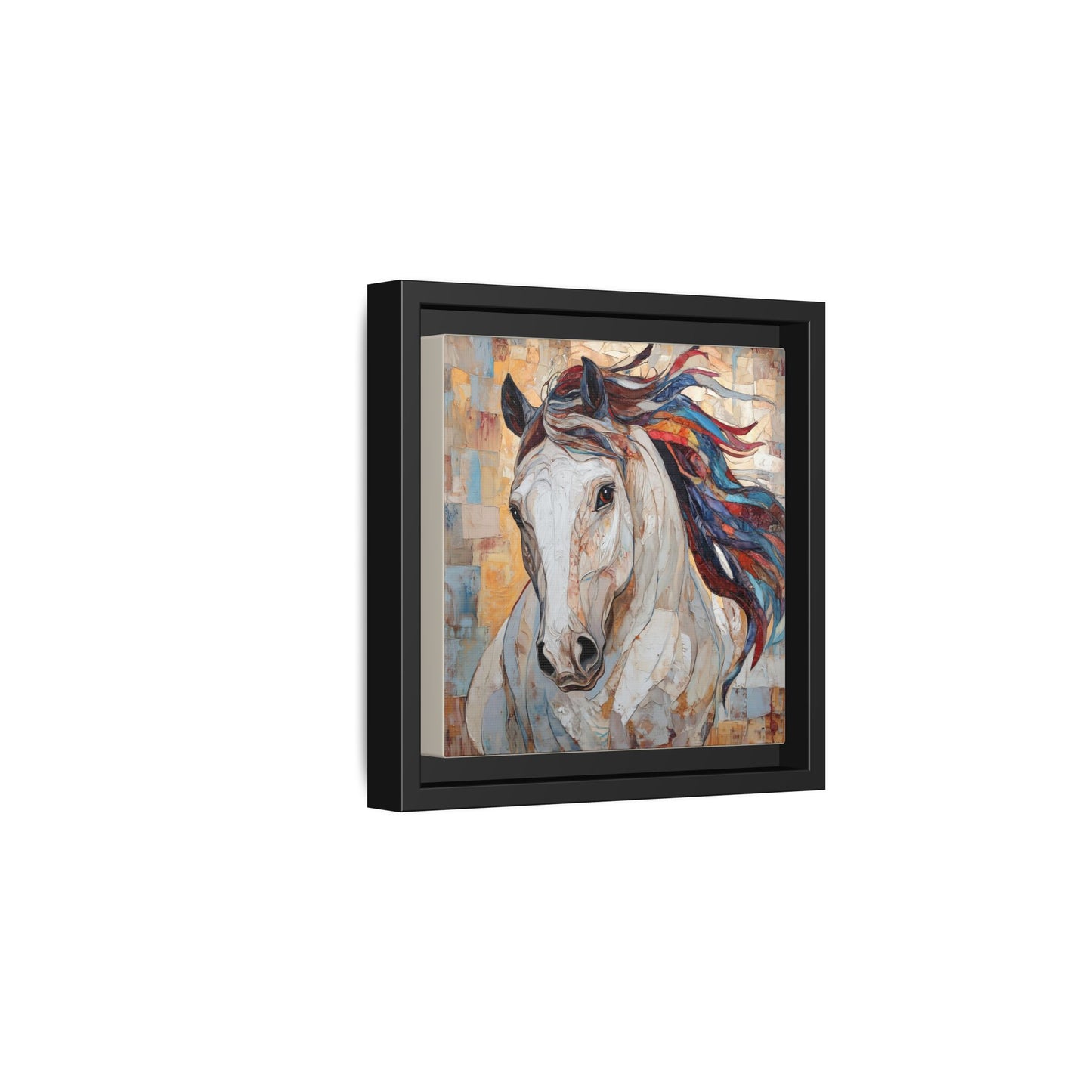 Colorful Mane Horse Matte Canvas Framed | Equine Wall Art