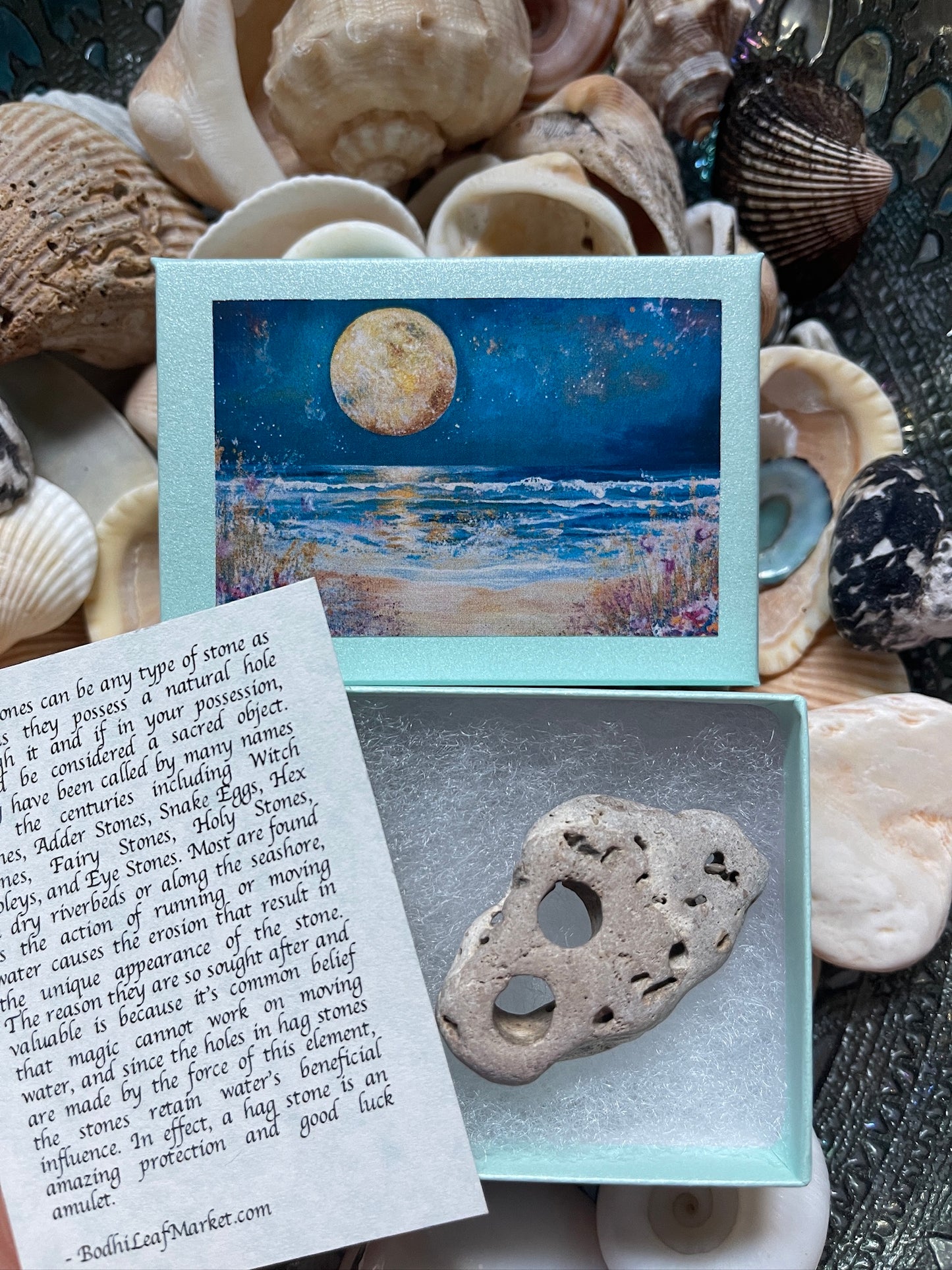 Magical Hagstone in Mystical Beach Gift Box