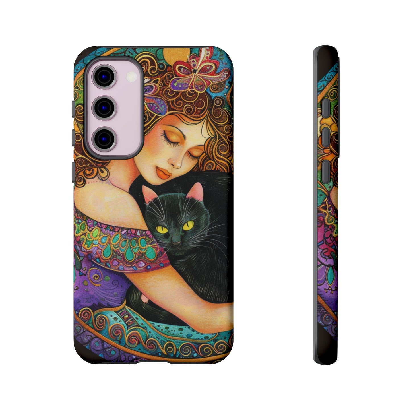 Colorful Cat Art Phone Case, Tough Phone Cover for Cat Lovers, Gift for Pet Owners, Artistic Mobile Case, Cute Cat Design