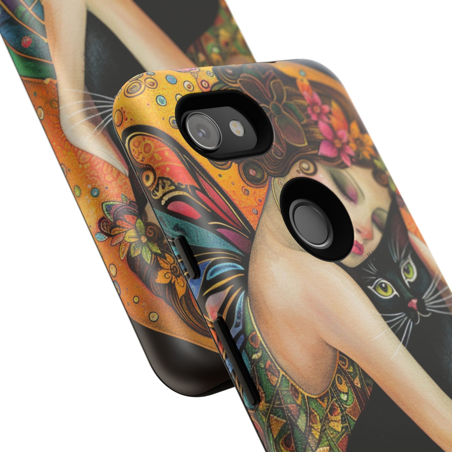 Colorful Art Phone Case with Cat and Fairy Design, Phone Cover Gift for Cat Lovers, Unique Floral Case, Magical Design, Vibrant Phone [...]