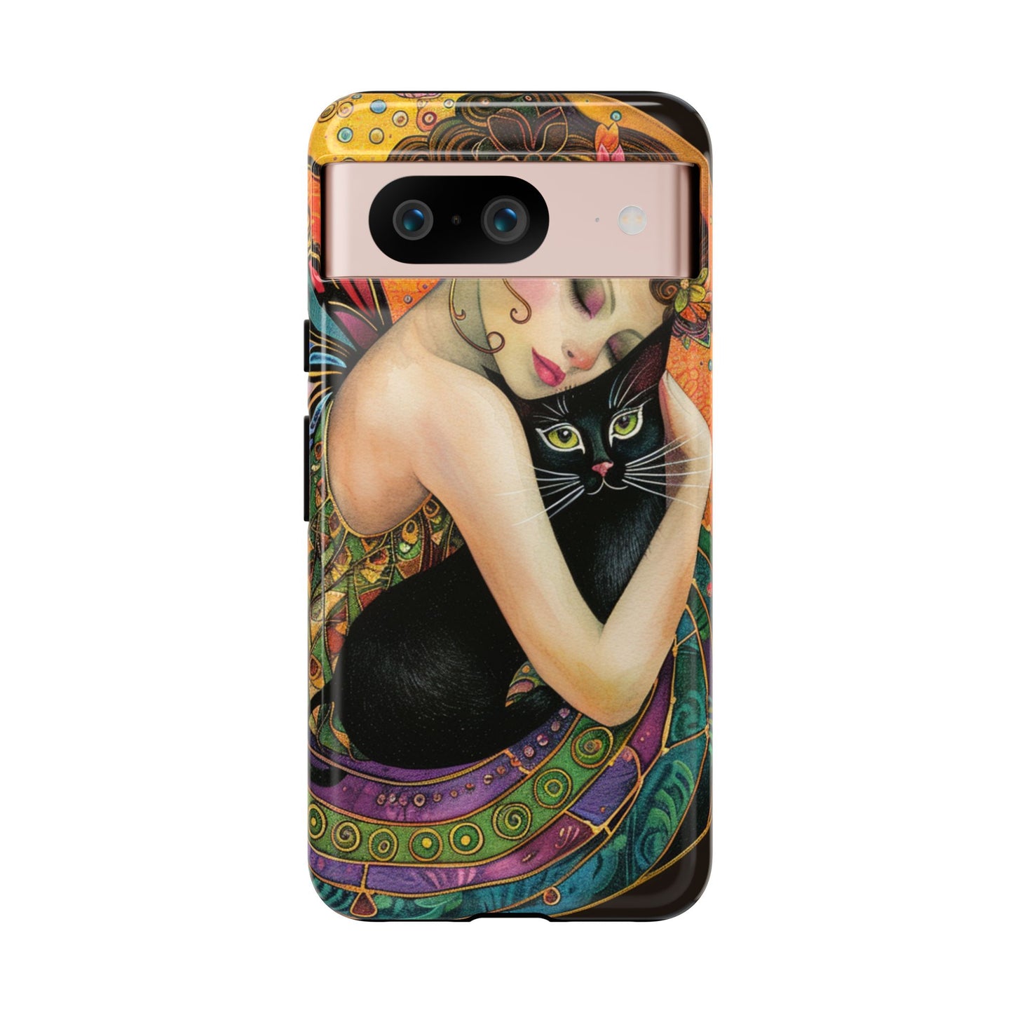 Colorful Art Phone Case with Cat and Fairy Design, Phone Cover Gift for Cat Lovers, Unique Floral Case, Magical Design, Vibrant Phone [...]